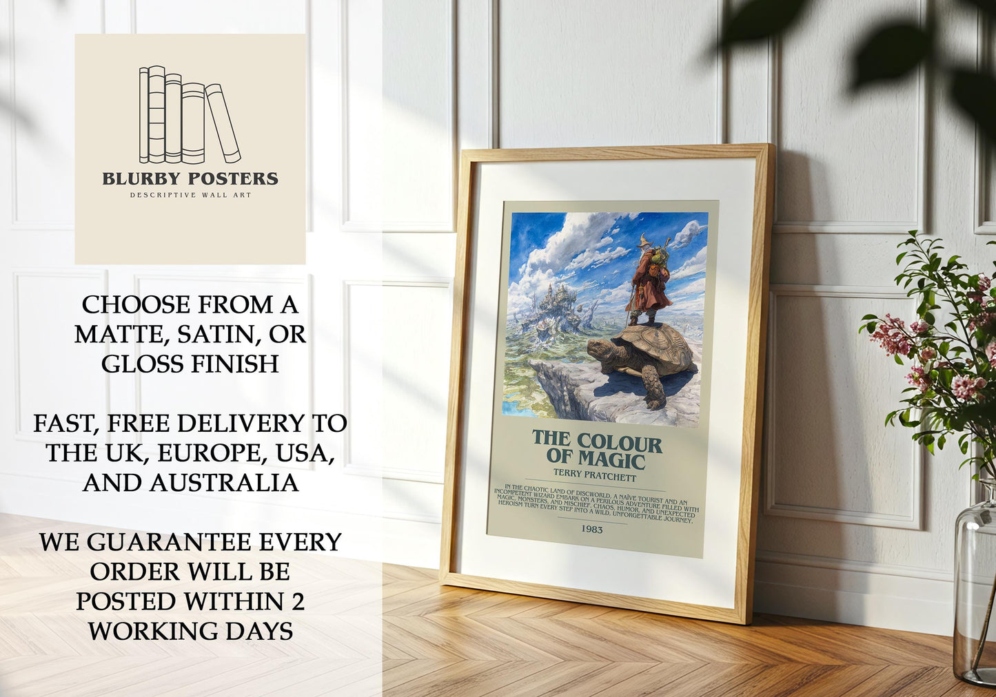 The Colour Of Magic by Terry Pratchett | Descriptive Book Poster | Modern