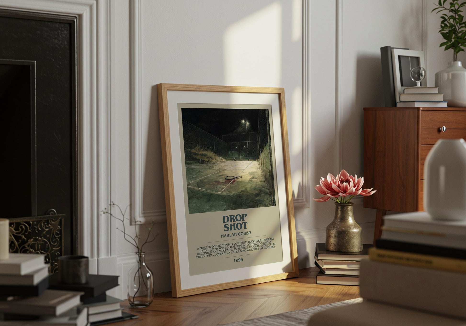 Drop Shot by Harlan Coben | Descriptive Book Poster | Modern