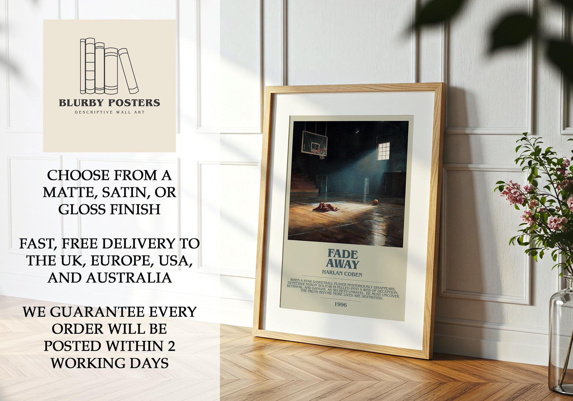 Fade Away by Harlan Coben | Descriptive Book Poster | Modern