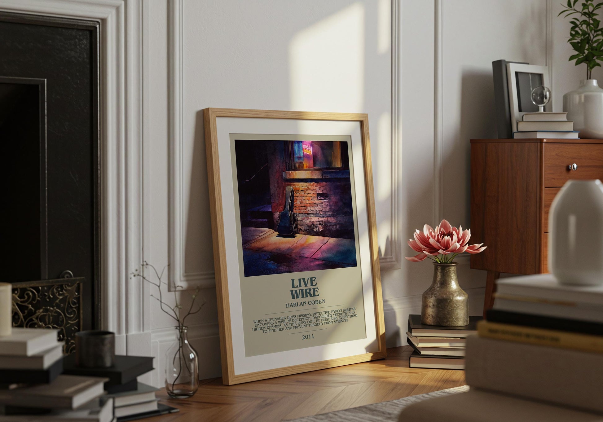 Live Wire by Harlan Coben | Descriptive Book Poster | Modern