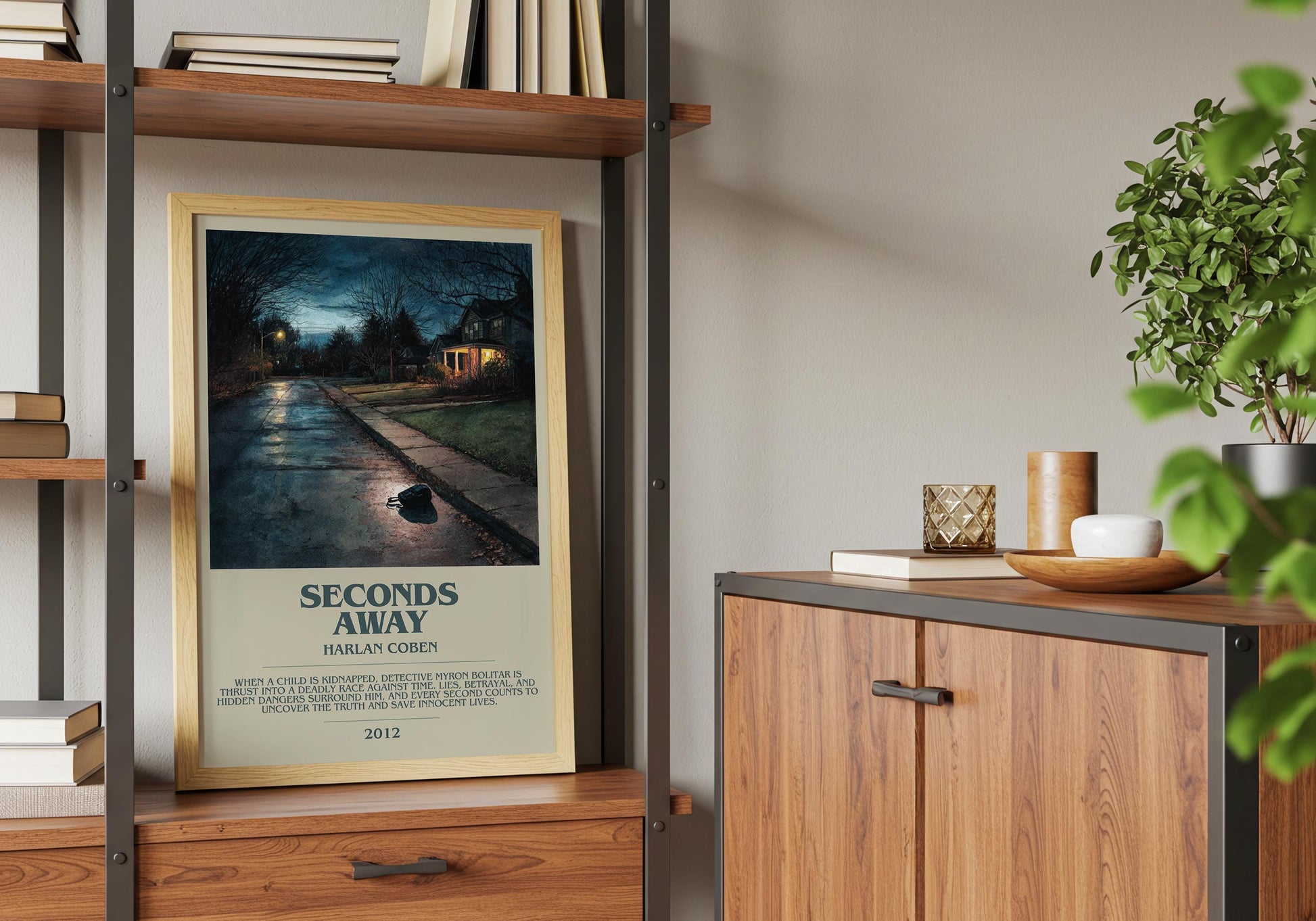 Seconds Away by Harlan Coben | Descriptive Book Poster | Modern