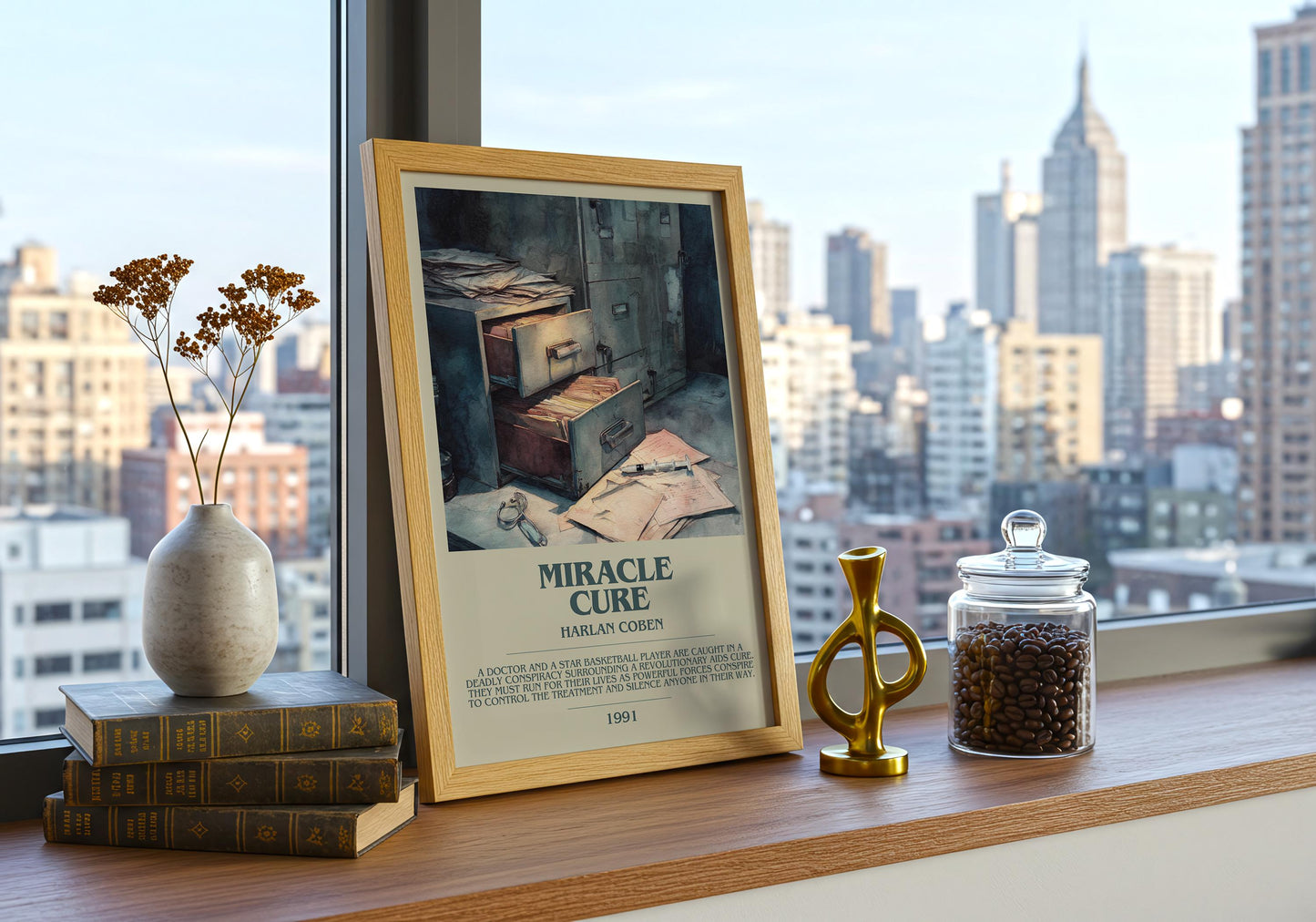 Miracle Cure by Harlan Coben | Descriptive Book Poster | Modern