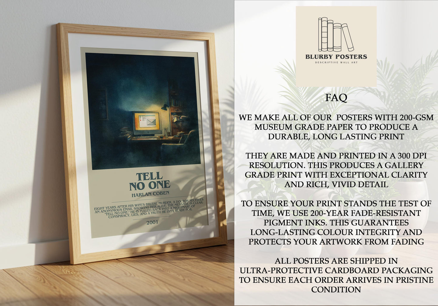 Tell No One by Harlan Coben | Descriptive Book Poster | Modern