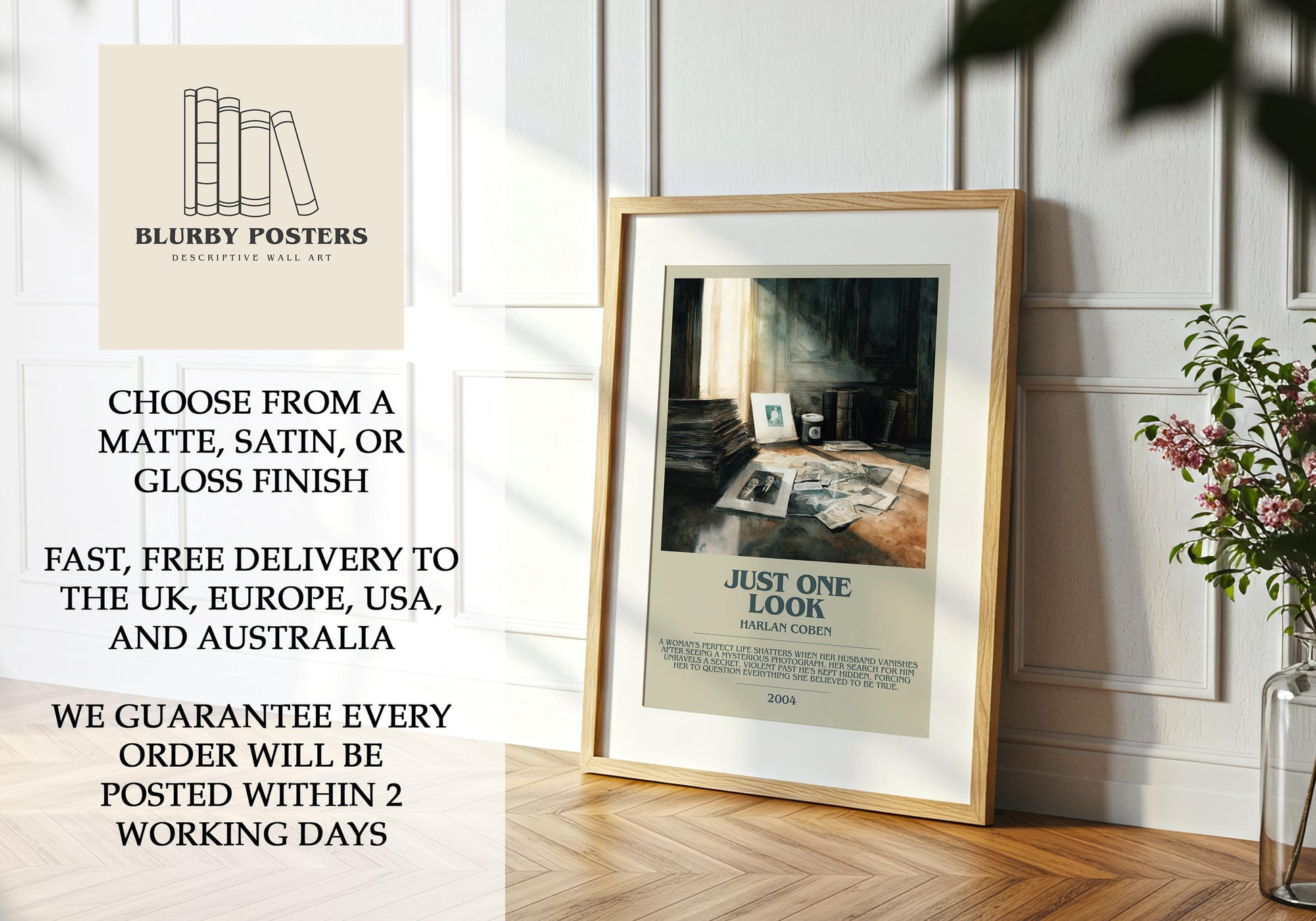 Just One Look by Harlan Coben | Descriptive Book Poster | Modern