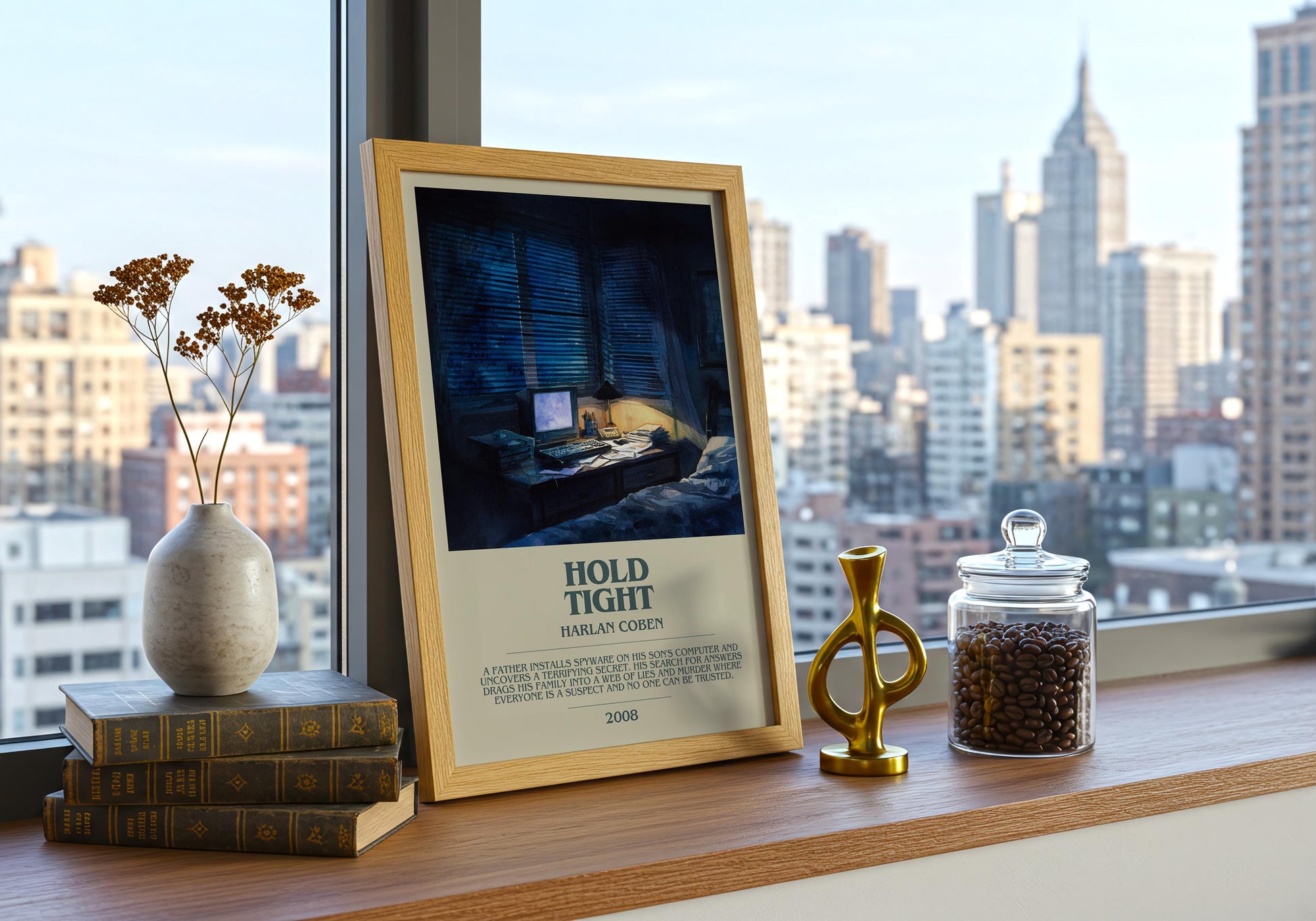 Hold Tight by Harlan Coben | Descriptive Book Poster | Modern