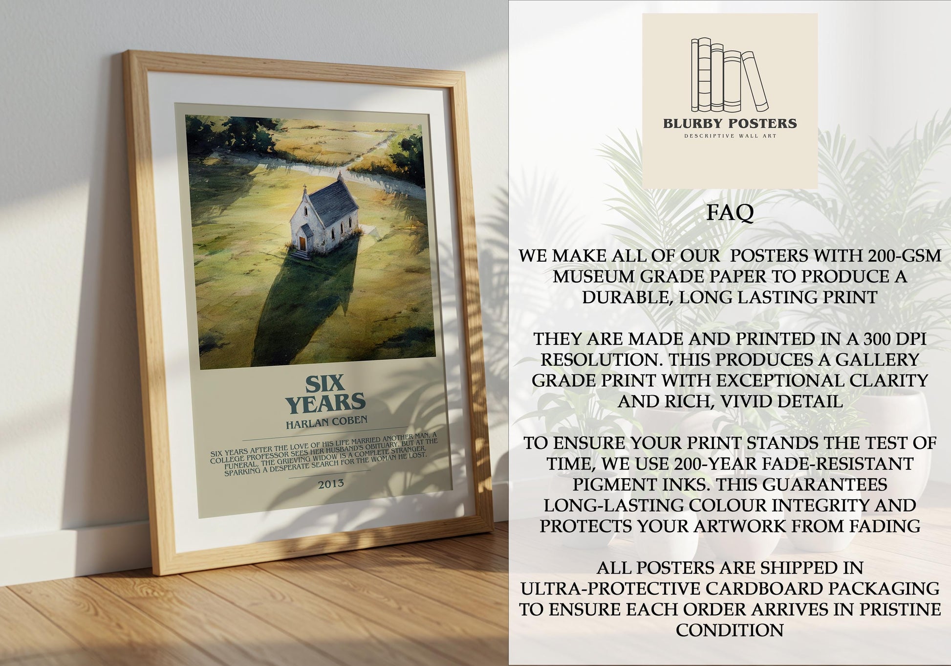 Six Years by Harlan Coben | Descriptive Book Poster | Modern