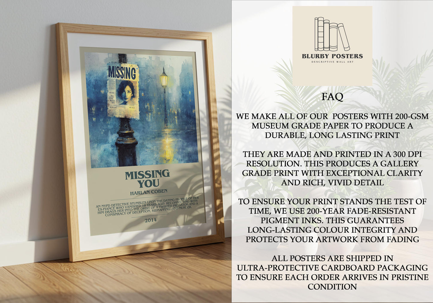 Missing You by Harlan Coben | Descriptive Book Poster | Modern