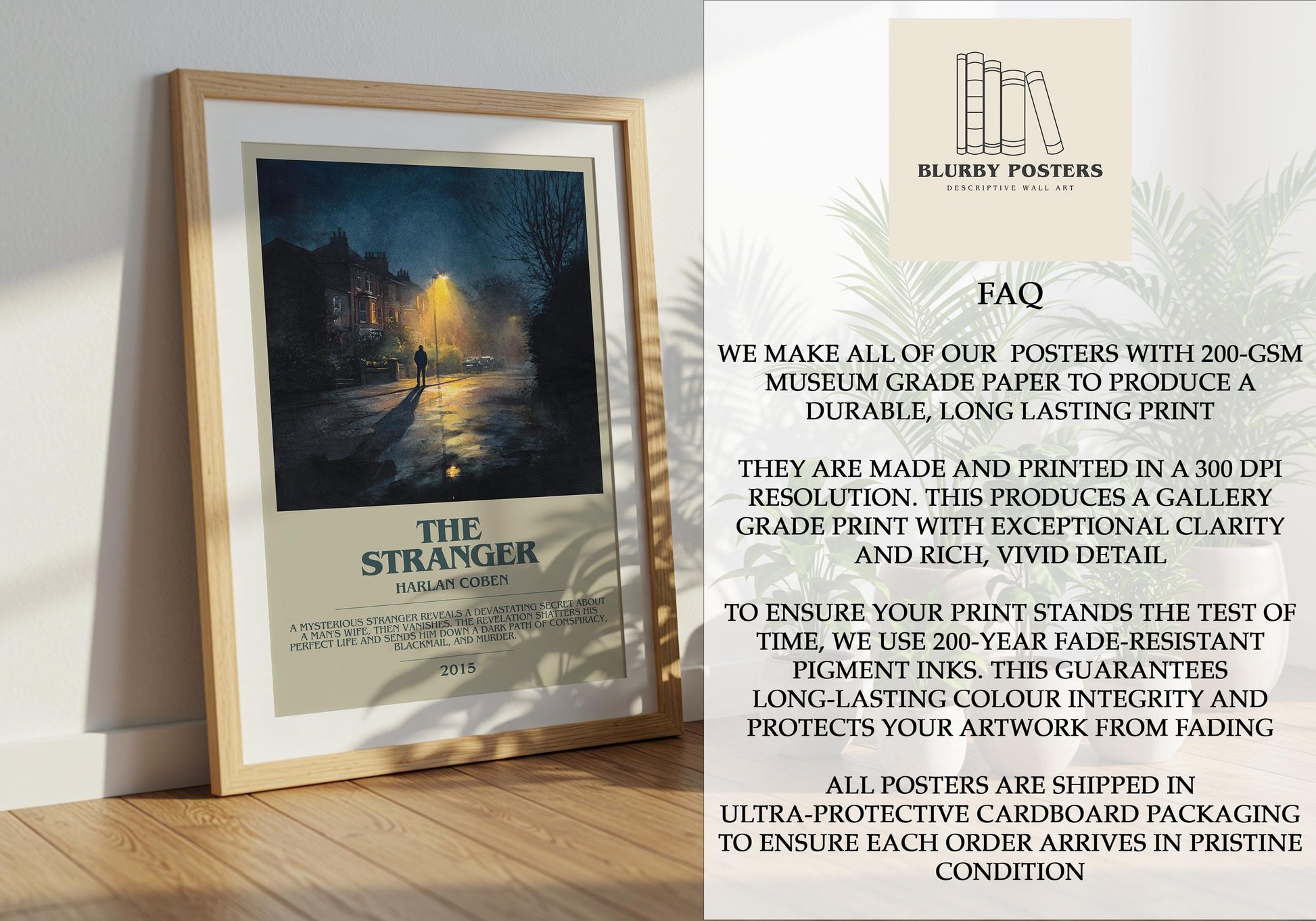 The Stranger by Harlan Coben | Descriptive Book Poster | Modern