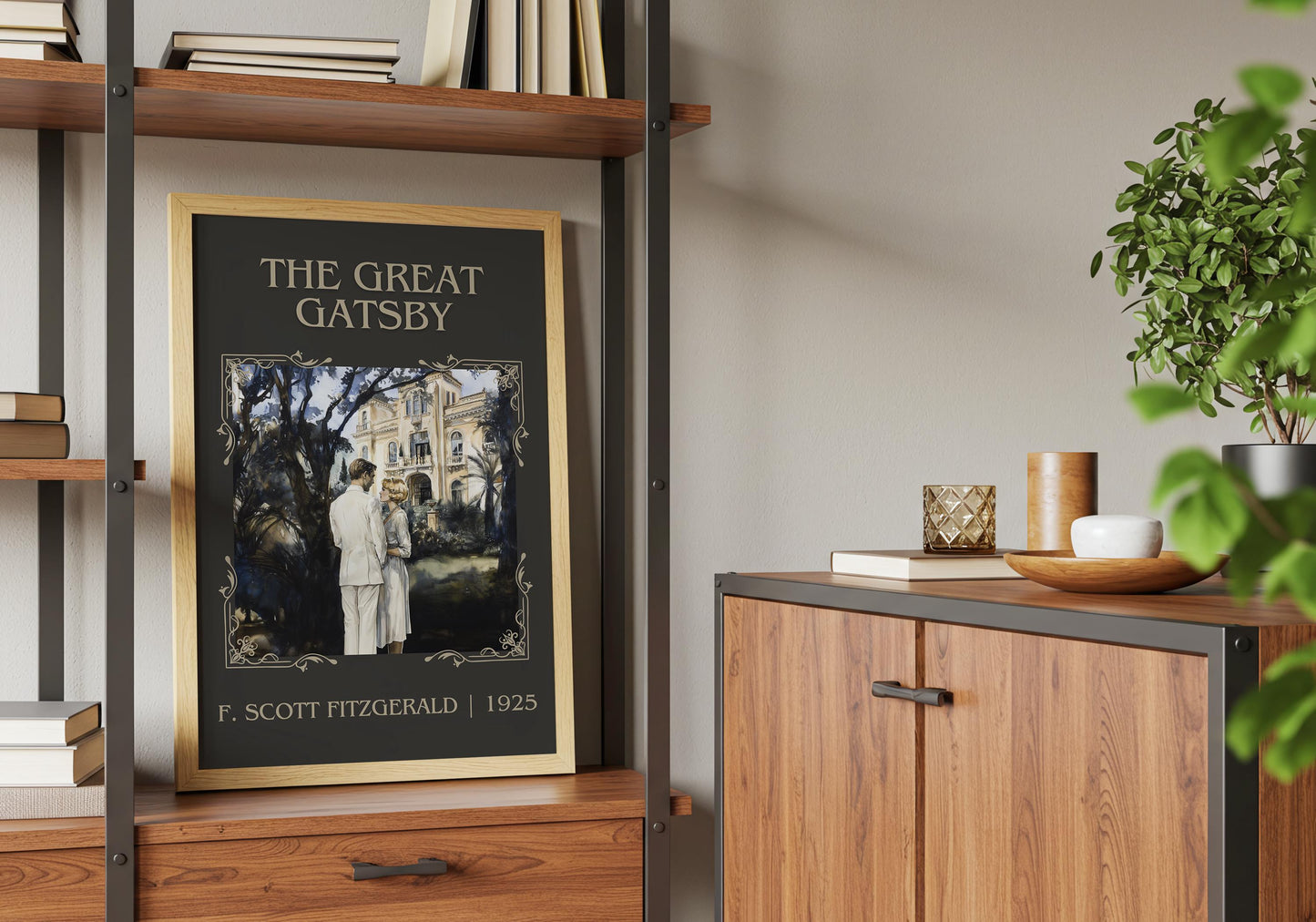 The Great Gatsby by F. Scott Fitzgerald | Descriptive Book Poster | Minimalist