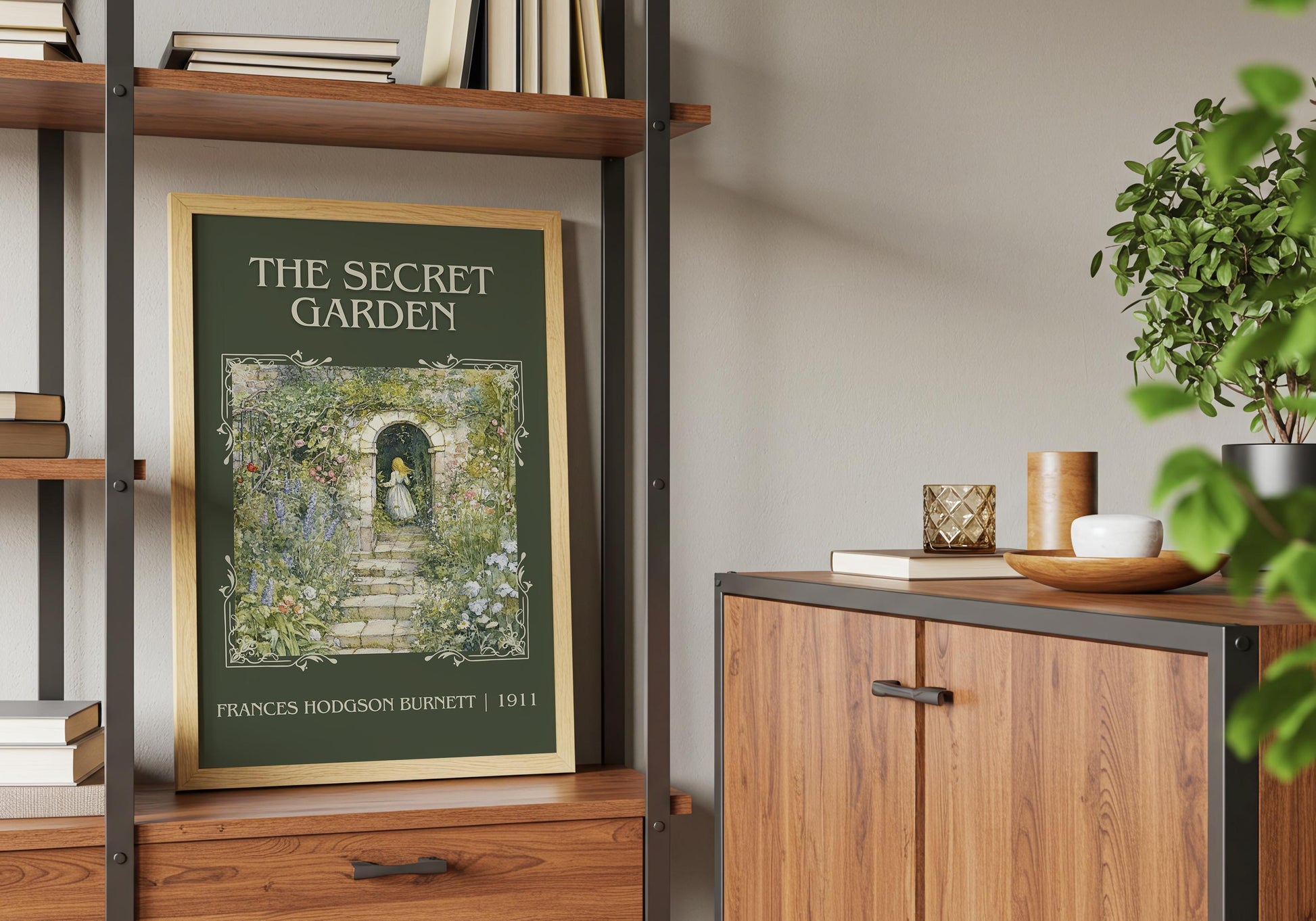 The Secret Garden by Frances Hodgson Burnett | Descriptive Book Poster | Minimalist