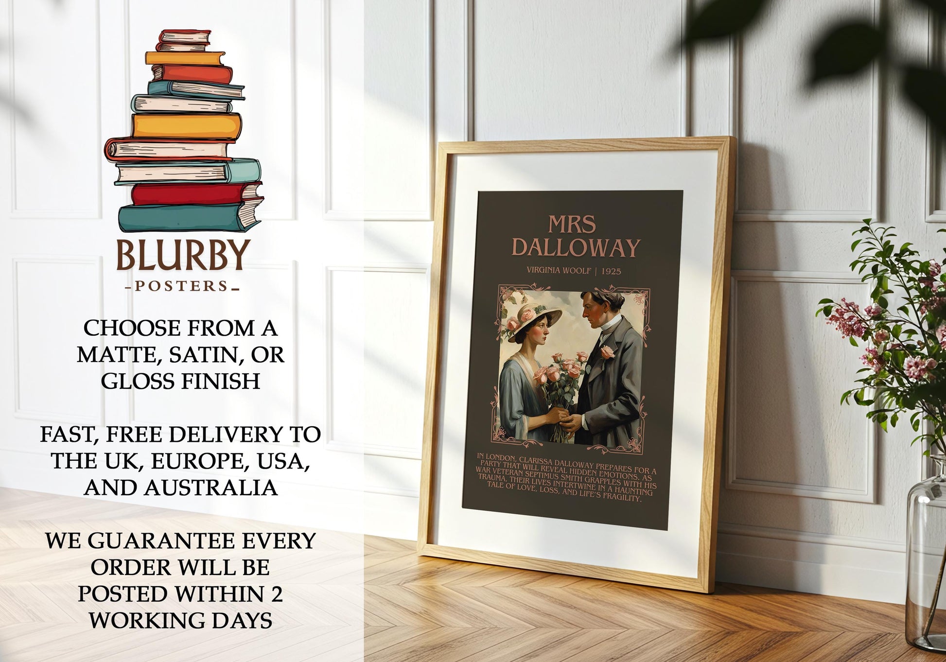 Mrs Dalloway by Virginia Woolf | Descriptive Book Poster | Blurby