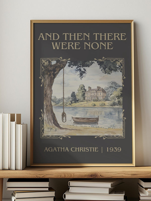 And Then There Were None classic book art print in frame leaning in hallway – mystery wall art