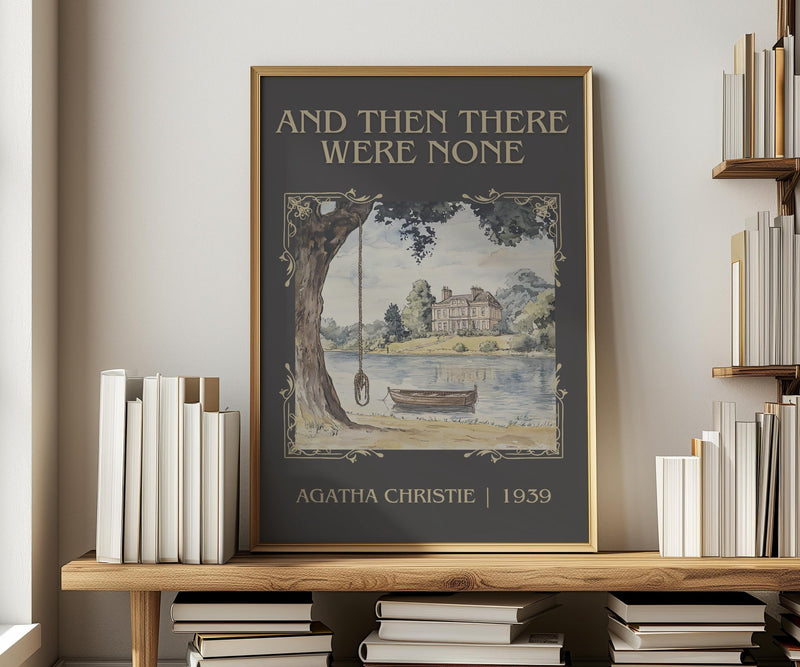 And Then There Were None classic book art print in frame leaning in hallway – mystery wall art