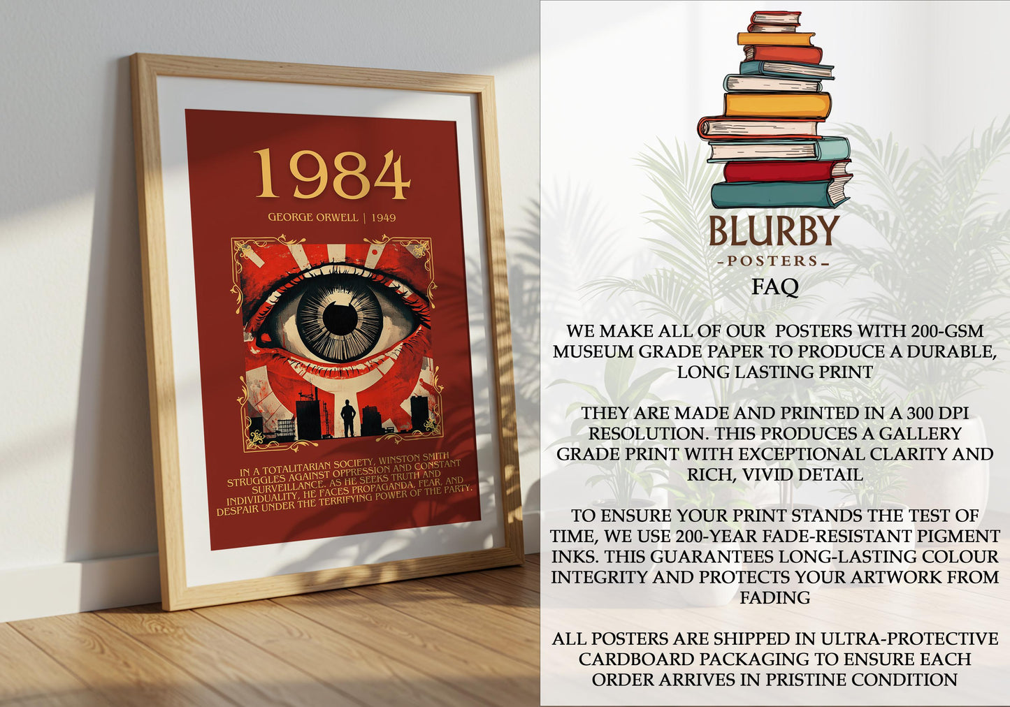 1984 by George Orwell | Descriptive Book Poster | Blurby