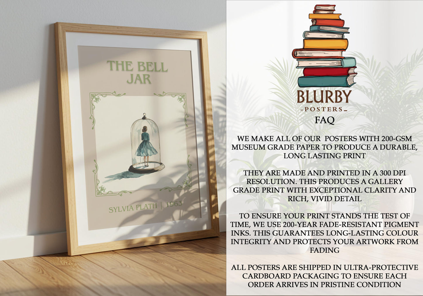 The Bell Jar by Sylvia Plath | Descriptive Book Poster | Minimalist