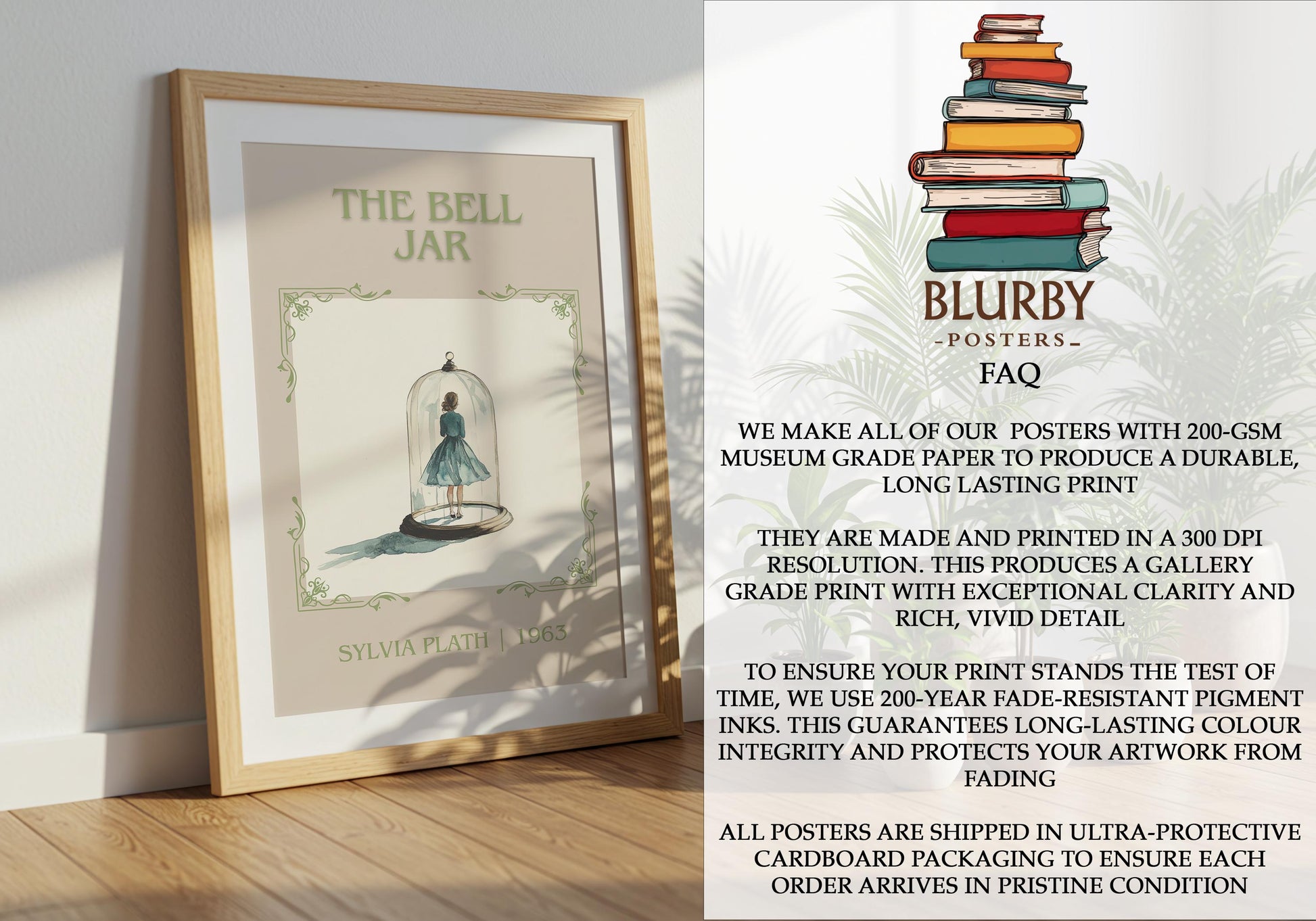 The Bell Jar by Sylvia Plath | Descriptive Book Poster | Minimalist