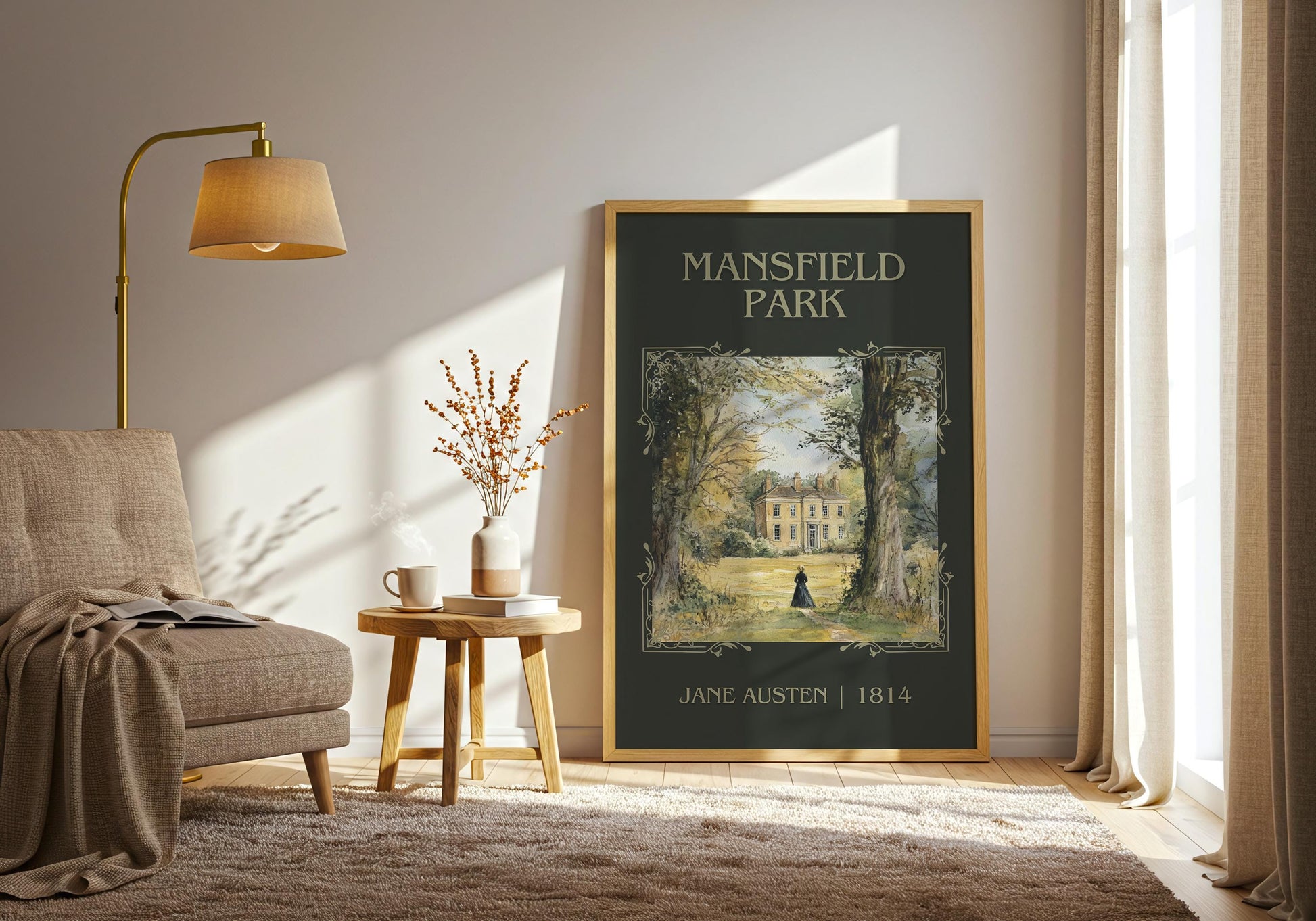 Mansfield Park by Jane Austen | Descriptive Book Poster | Minimalist