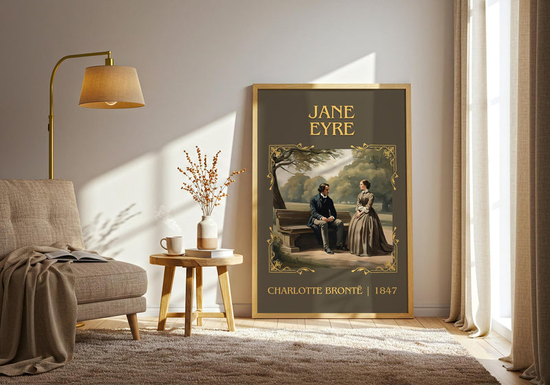 Jane Eyre classic book art print paper finish options – matte satin gloss