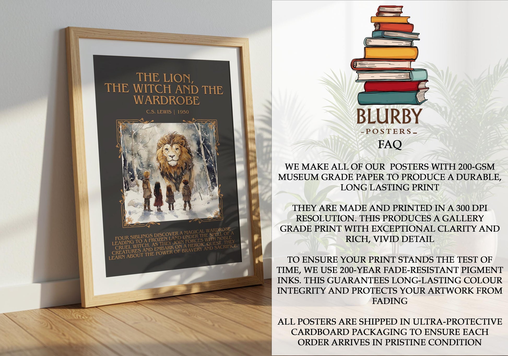 The Lion, The Witch and The Wardrobe by C.S.Lewis | Descriptive Book Poster | Blurby