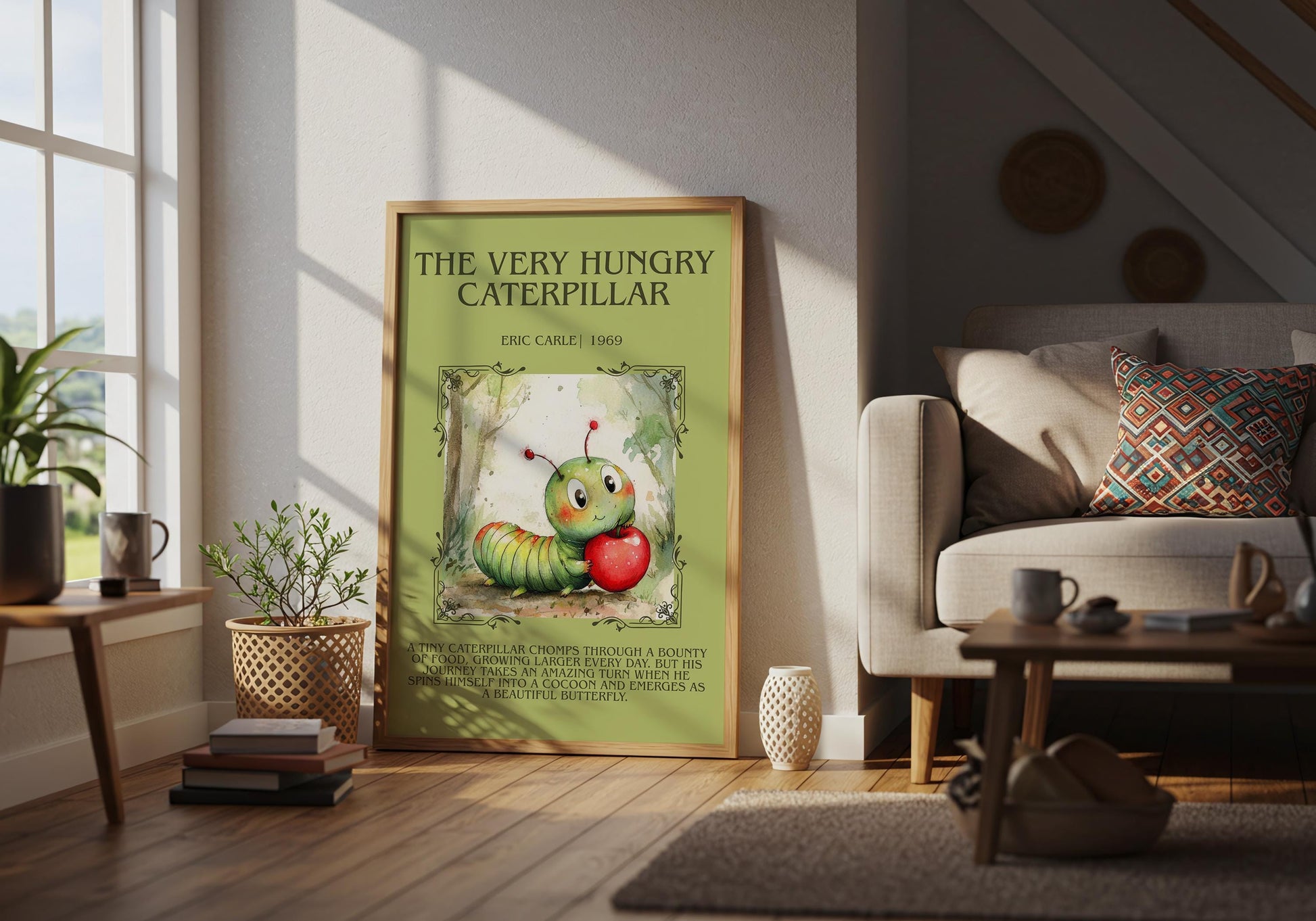 The Very Hungry Caterpillar by Eric Carle | Descriptive Book Poster | Blurby
