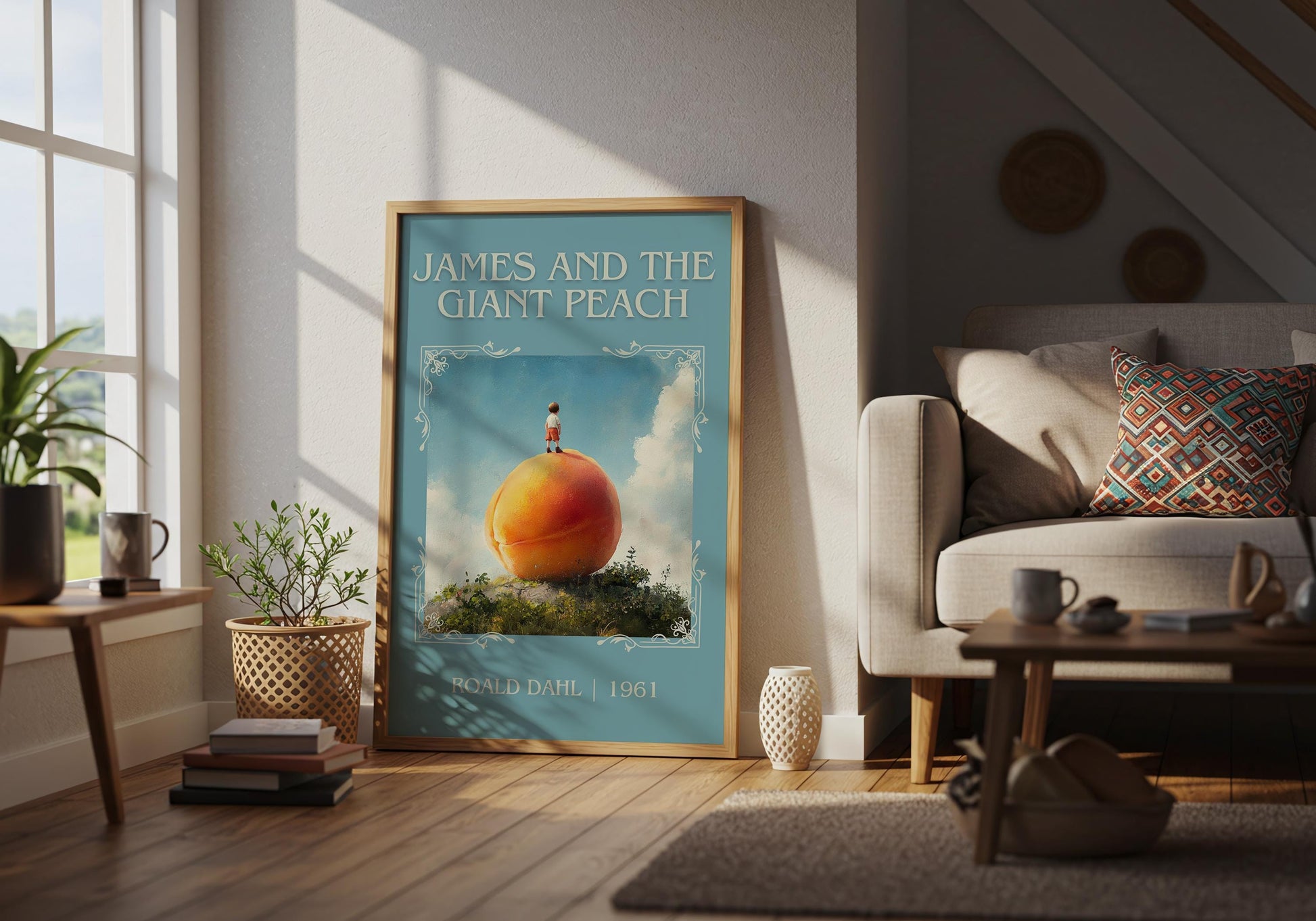 James And The Giant Peach by Roald Dahl | Descriptive Book Poster | Minimalist
