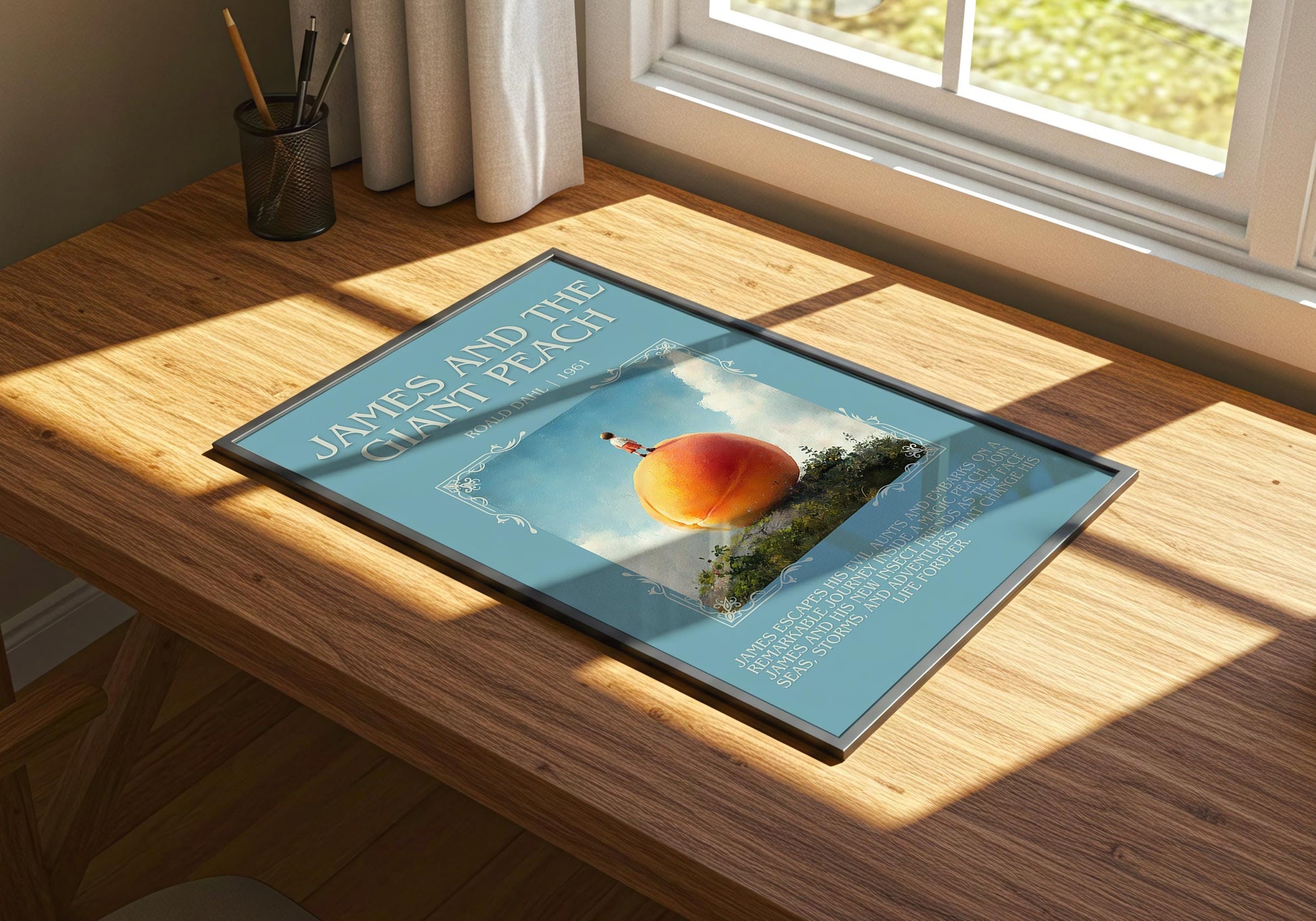 James And The Giant Peach by Roald Dahl | Descriptive Book Poster | Blurby