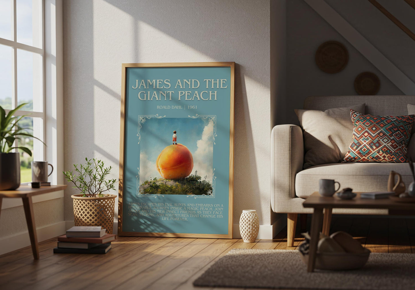 James And The Giant Peach by Roald Dahl | Descriptive Book Poster | Blurby