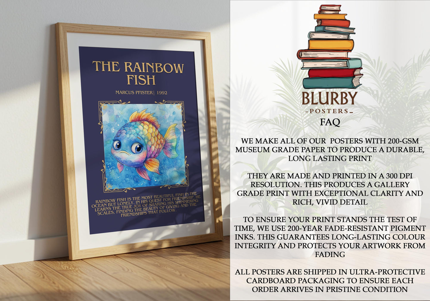 The Rainbow Fish by Marcus Pfister | Descriptive Book Poster | Blurby