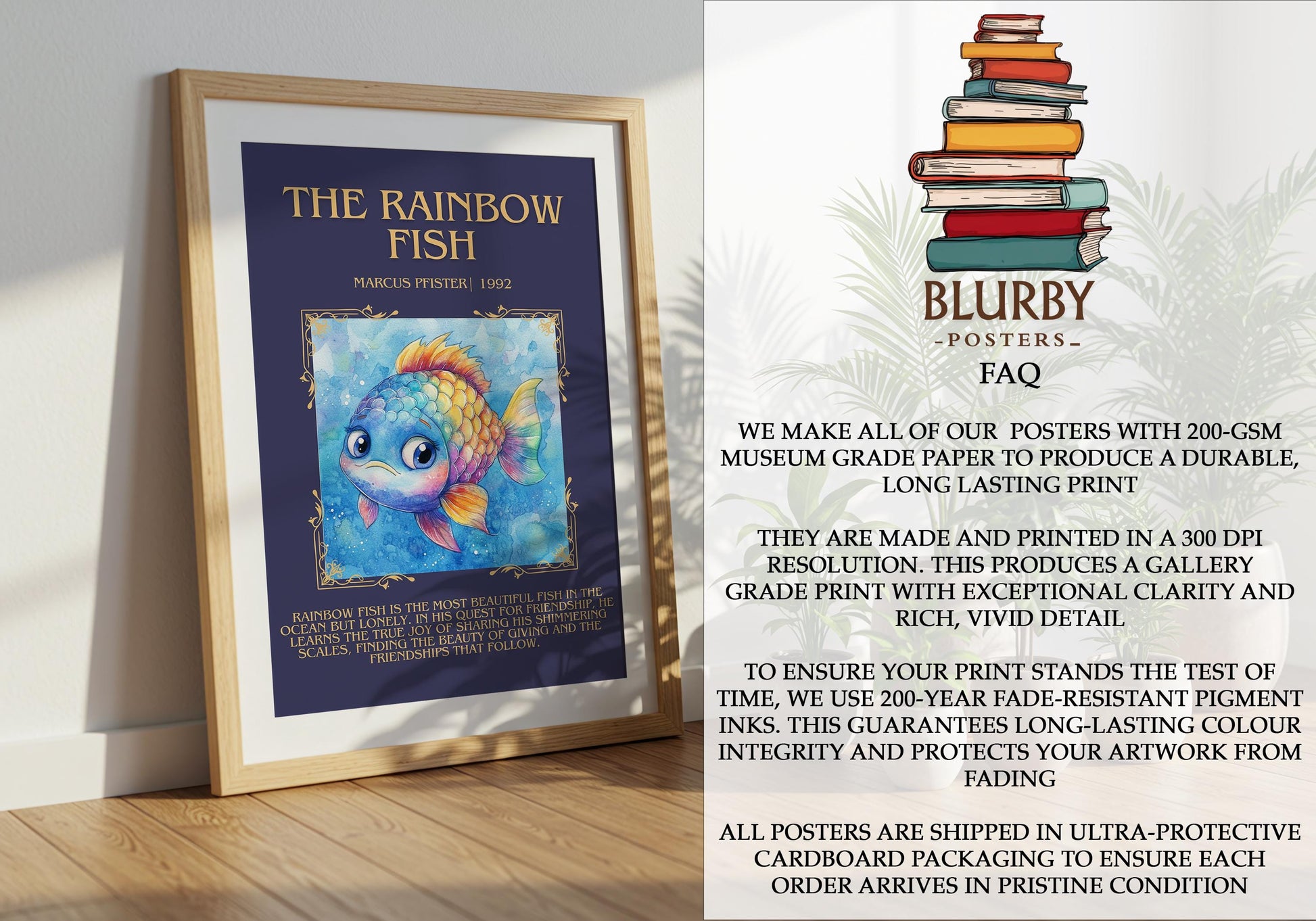The Rainbow Fish by Marcus Pfister | Descriptive Book Poster | Blurby