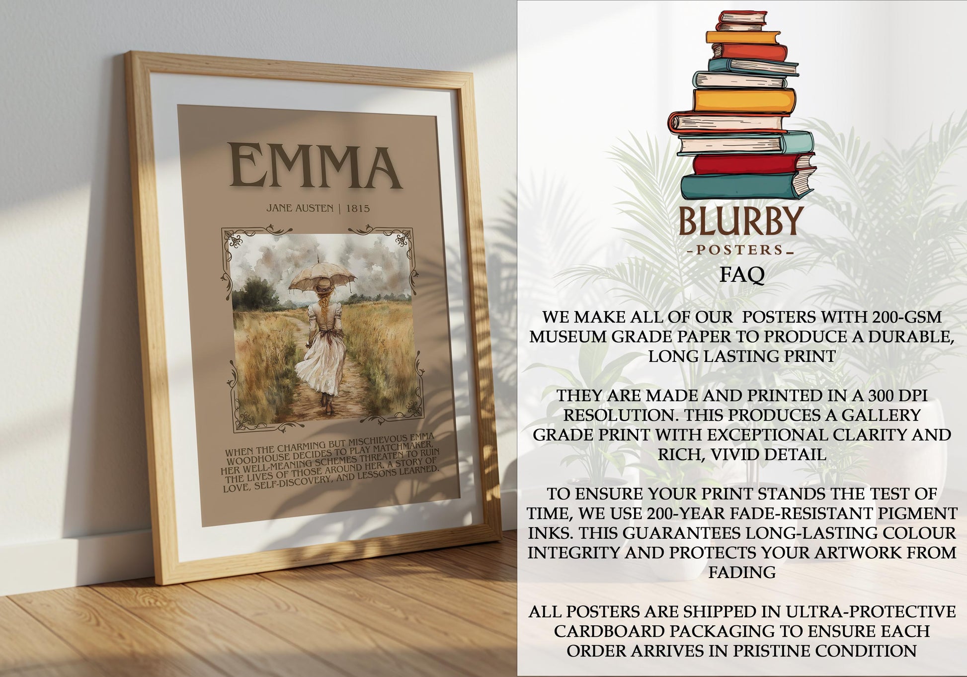Emma by Jane Austen | Descriptive Book Poster | Blurby