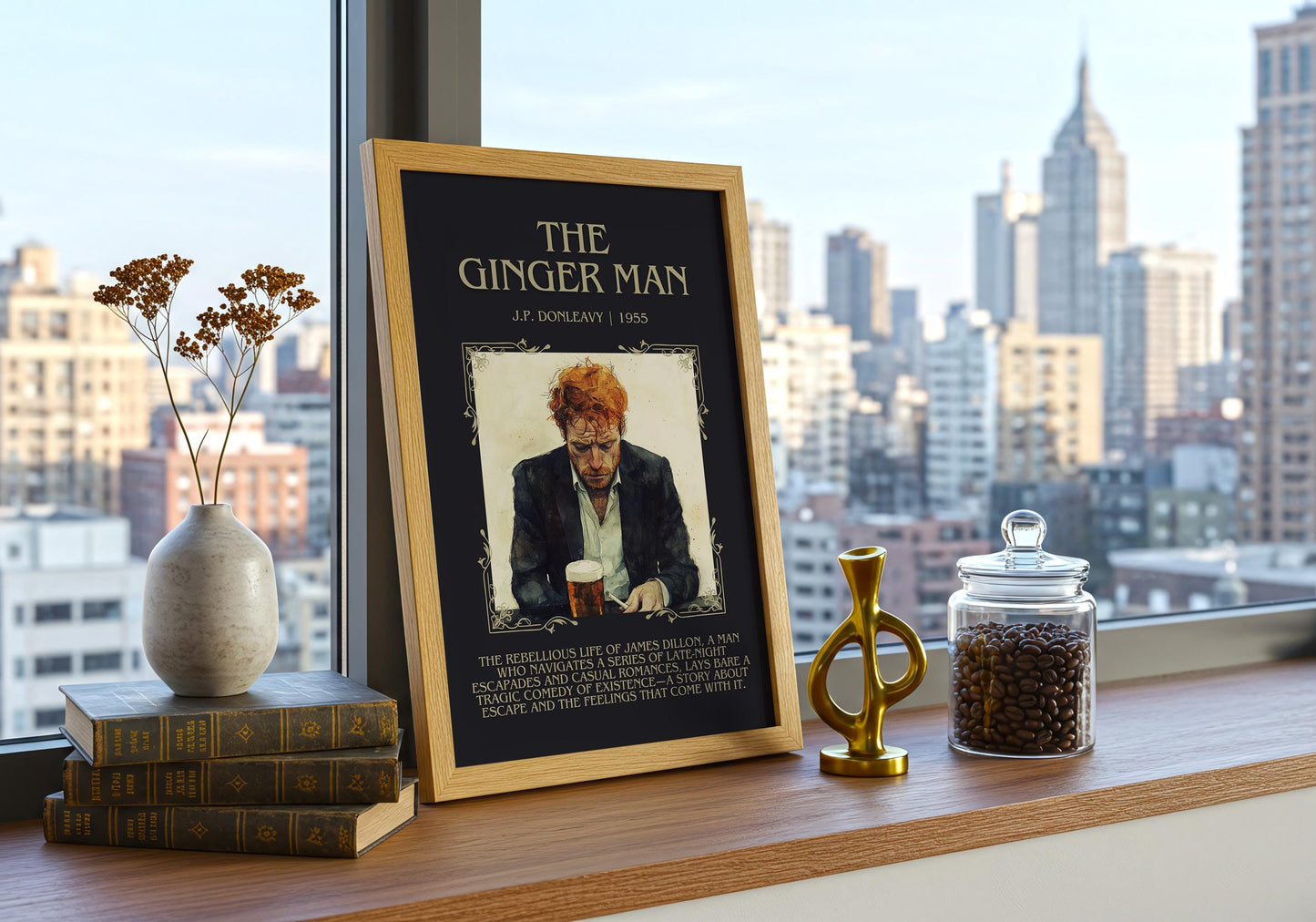 The Ginger Man by J.P. Donleavy | Descriptive Book Poster | Blurby