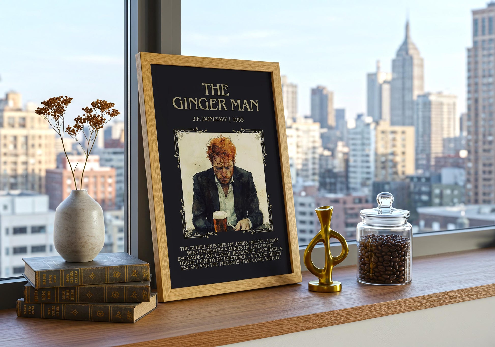 The Ginger Man by J.P. Donleavy | Descriptive Book Poster | Blurby