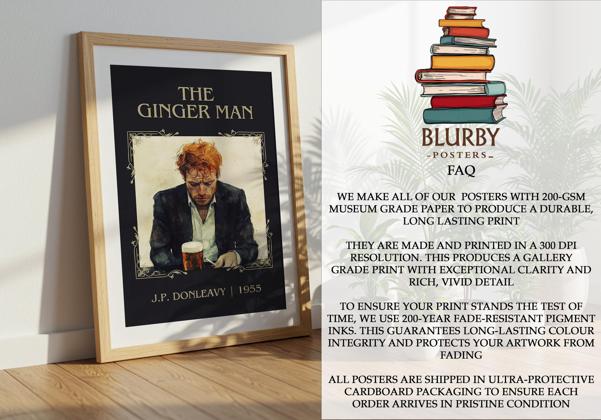 The Ginger Man by J.P. Donleavy | Descriptive Book Poster | Minimalist