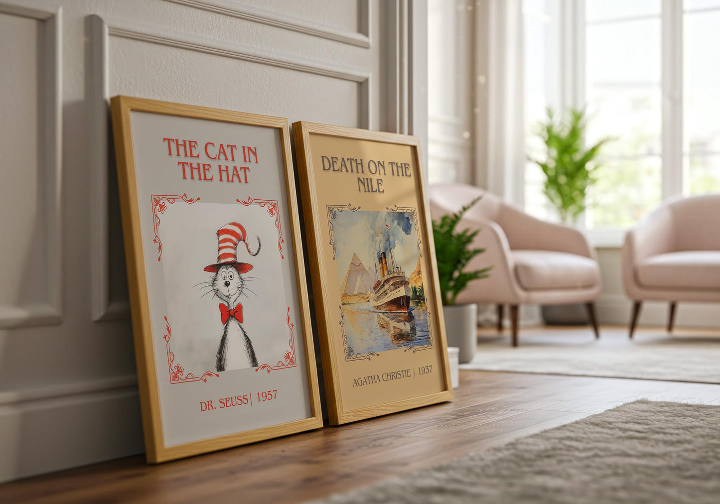The Cat In The Hat by Dr. Seuss | Descriptive Book Poster | Minimalist