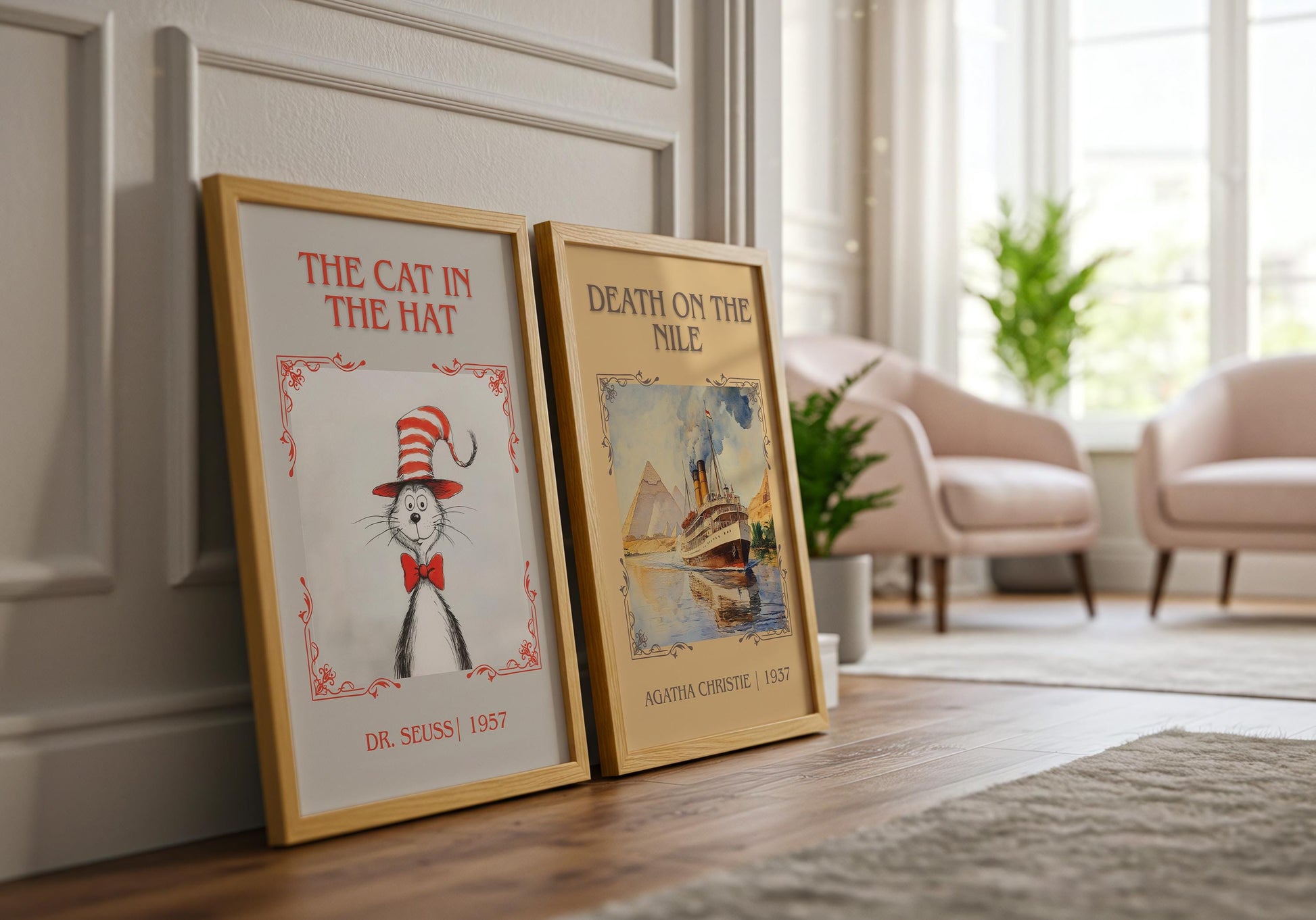 The Cat In The Hat by Dr. Seuss | Descriptive Book Poster | Minimalist