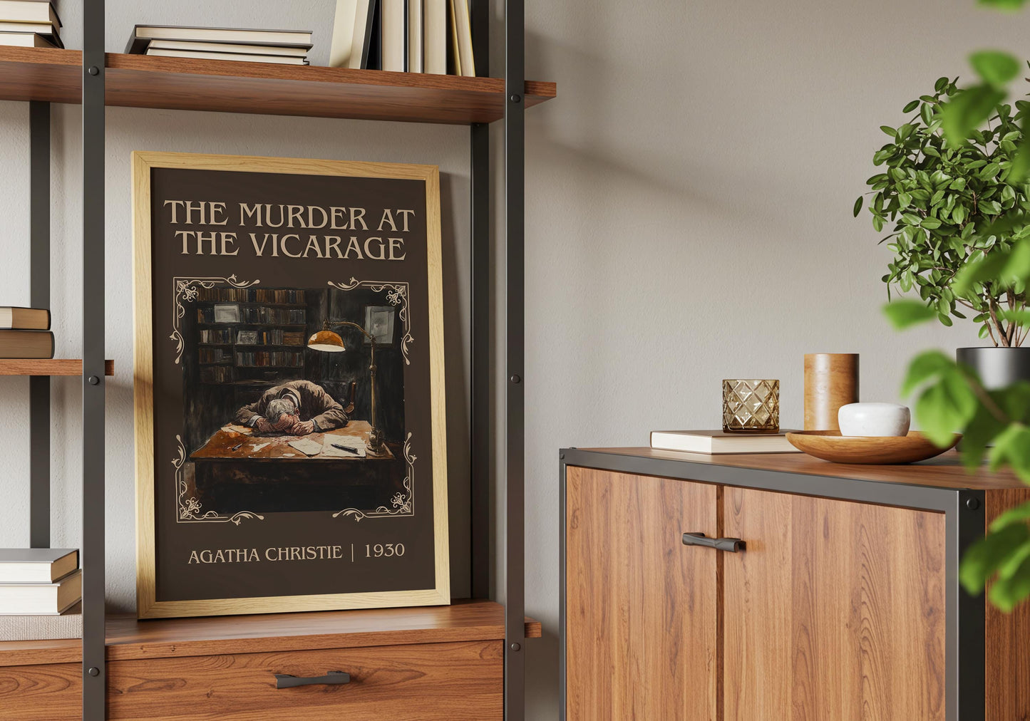 The Murder At The Vicarage by Agatha Christie | Descriptive Book Poster | Minimalist