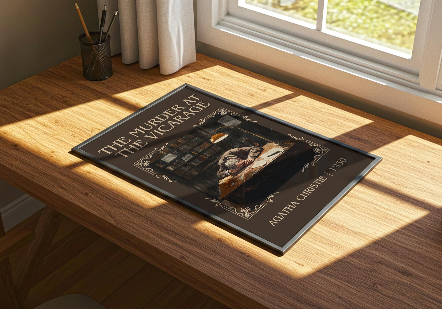 The Murder At The Vicarage by Agatha Christie | Descriptive Book Poster | Minimalist