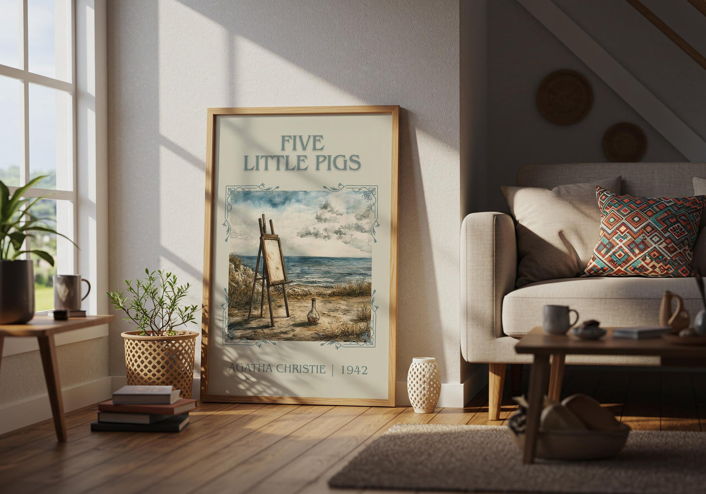 Five Little Pigs by Agatha Christie | Descriptive Book Poster | Minimalist