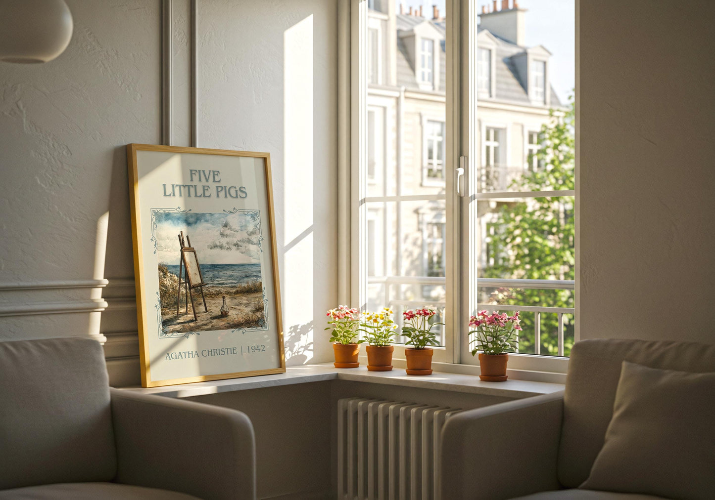 Five Little Pigs by Agatha Christie | Descriptive Book Poster | Minimalist