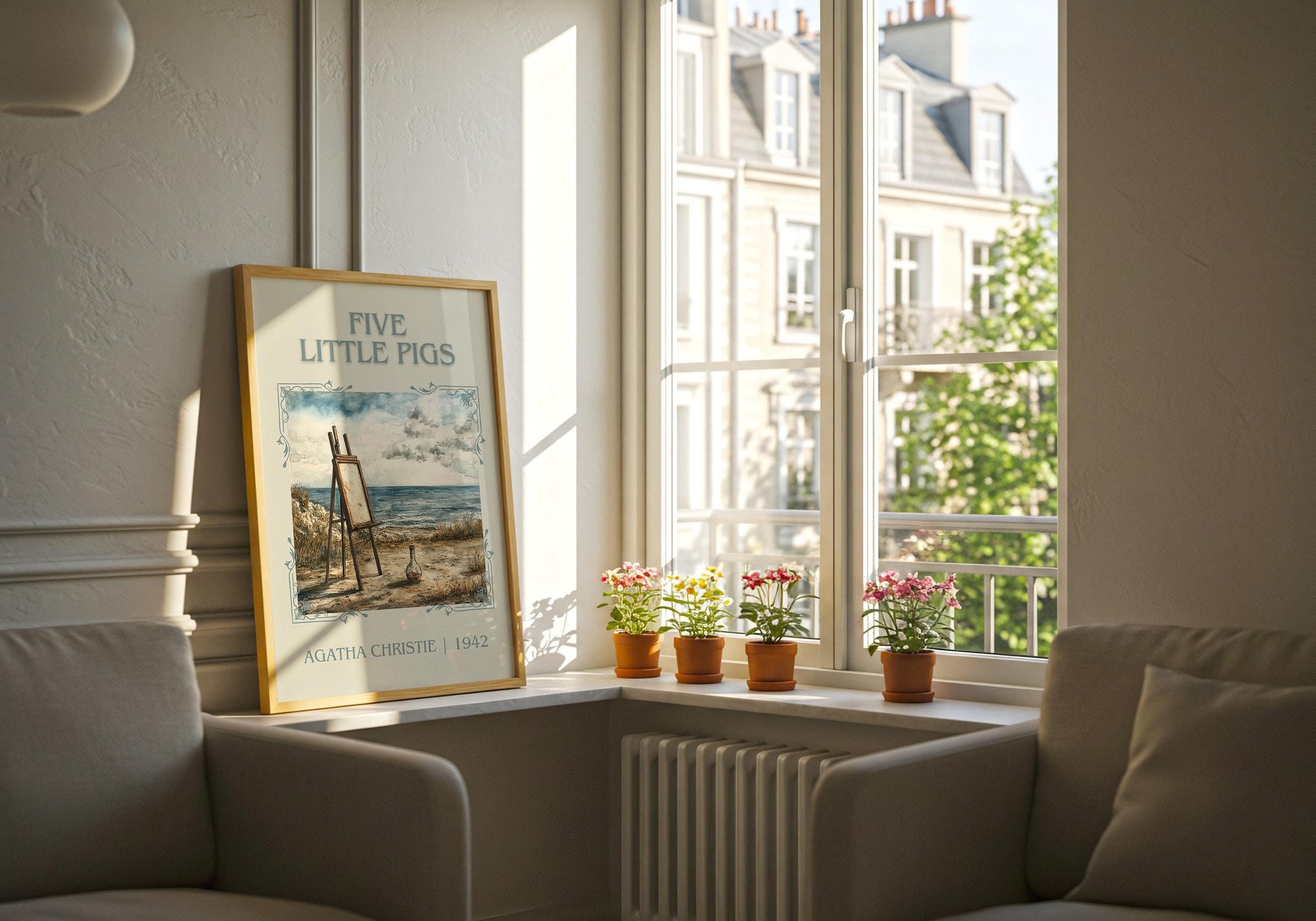 Five Little Pigs by Agatha Christie | Descriptive Book Poster | Minimalist