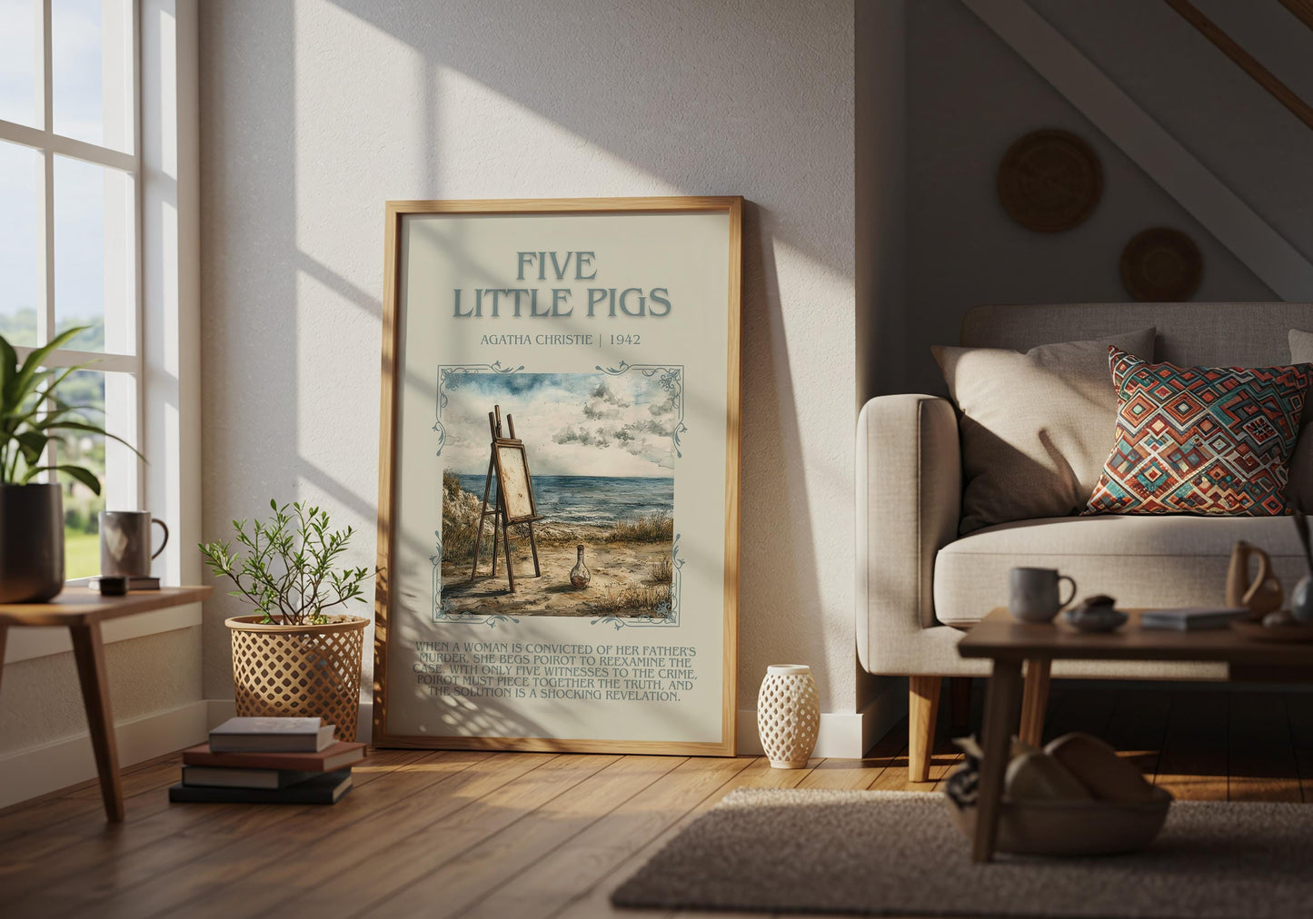 Five Little Pigs by Agatha Christie | Descriptive Book Poster | Blurby