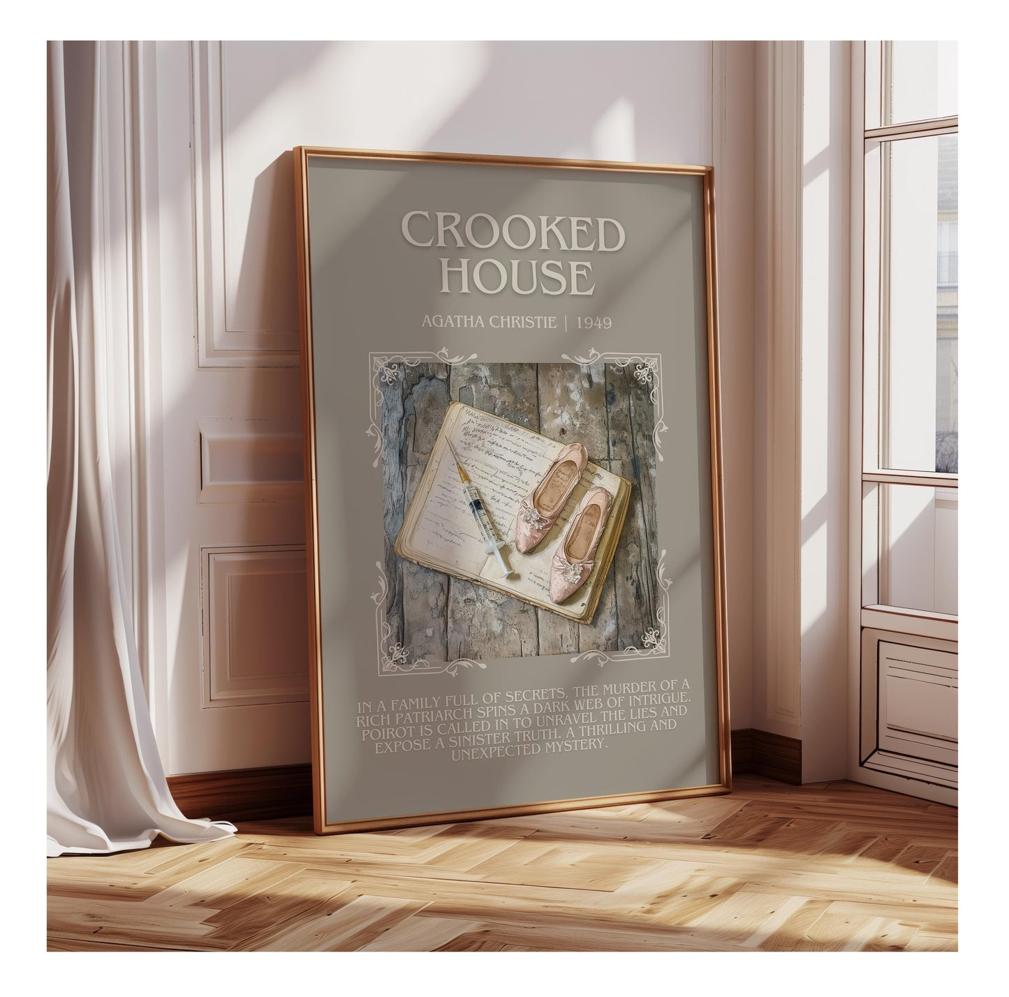 Crooked House by Agatha Christie | Descriptive Book Poster | Blurby