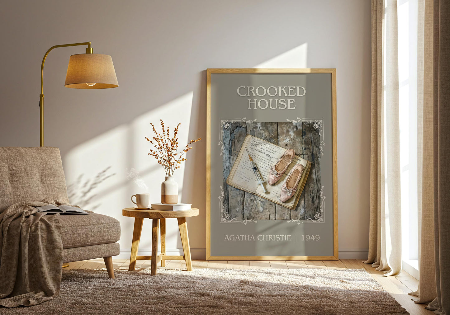 Crooked House by Agatha Christie | Descriptive Book Poster | Minimalist