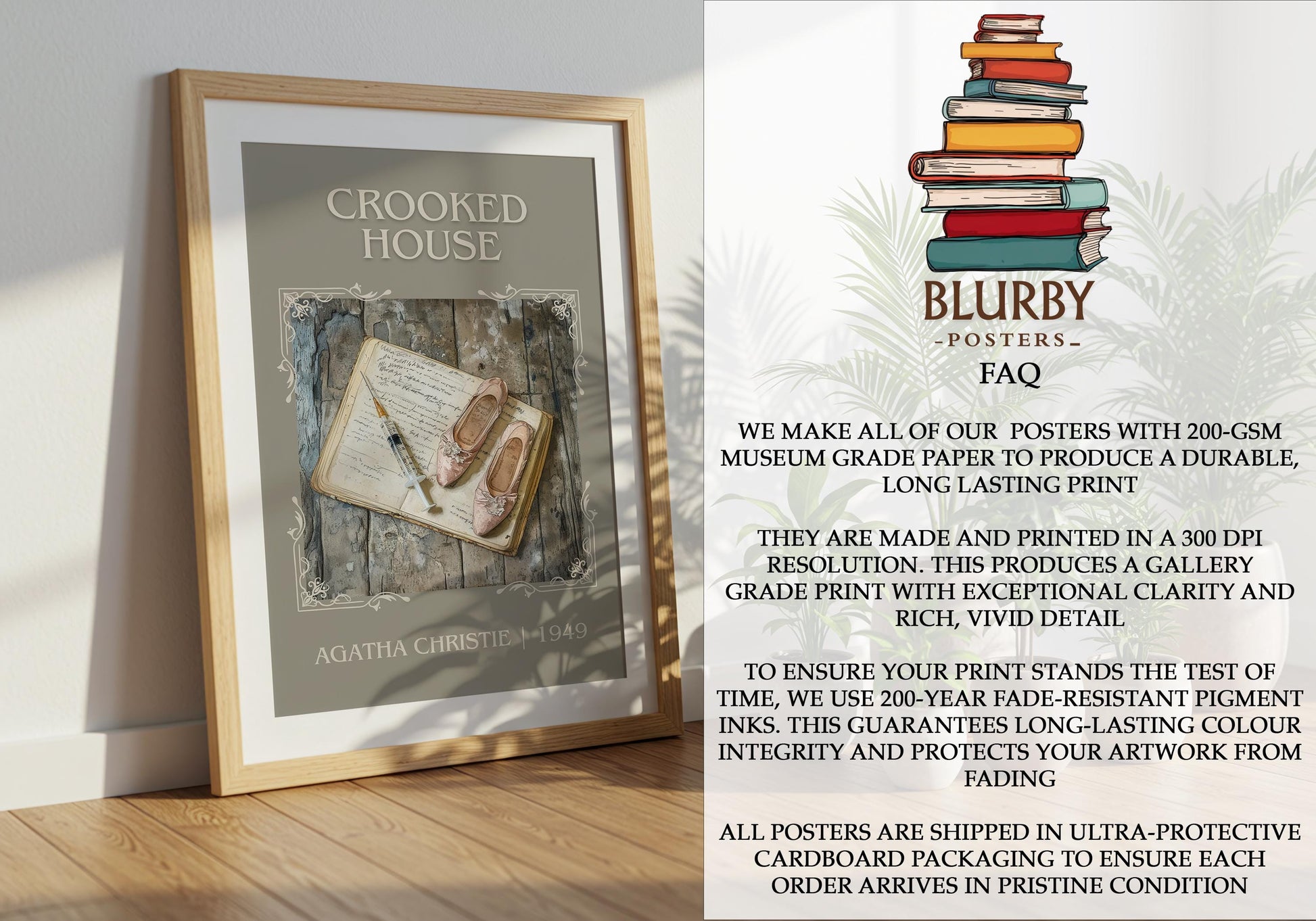 Crooked House by Agatha Christie | Descriptive Book Poster | Minimalist