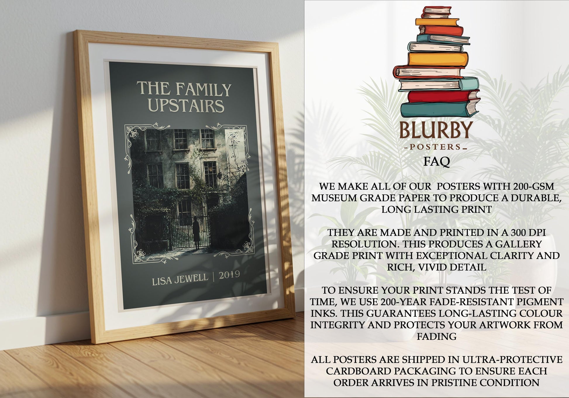 The Family Upstairs by Lisa Jewell | Descriptive Book Poster | Minimalist