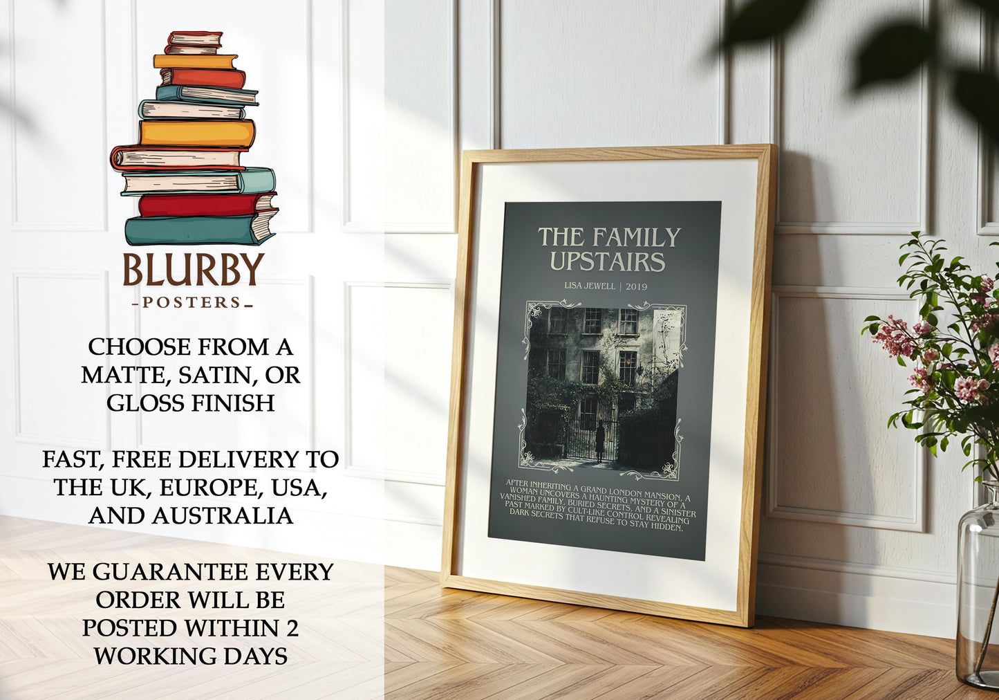 The Family Upstairs by Lisa Jewell | Descriptive Book Poster | Blurby