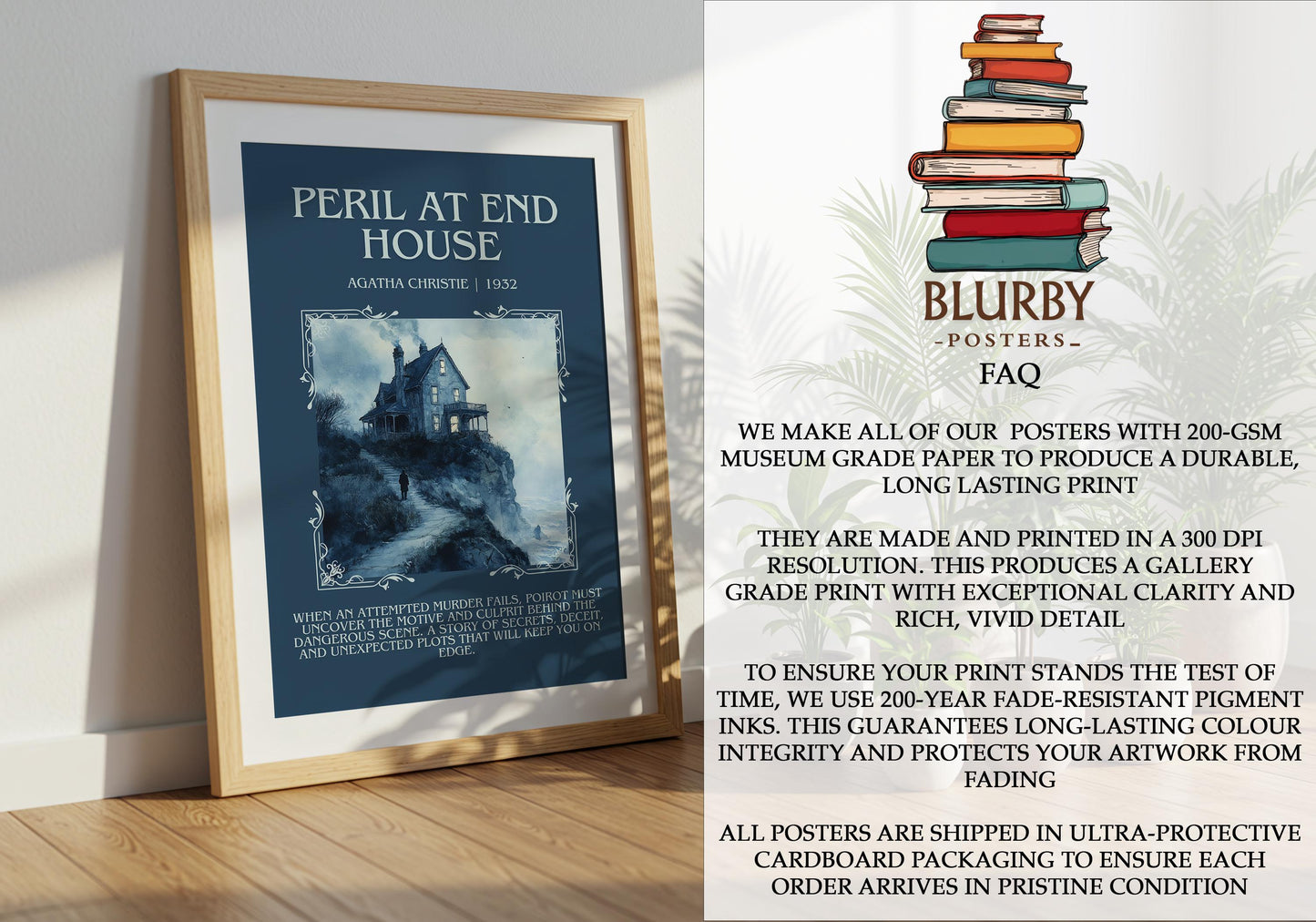 Peril At End House by Agatha Christie | Descriptive Book Poster | Blurby