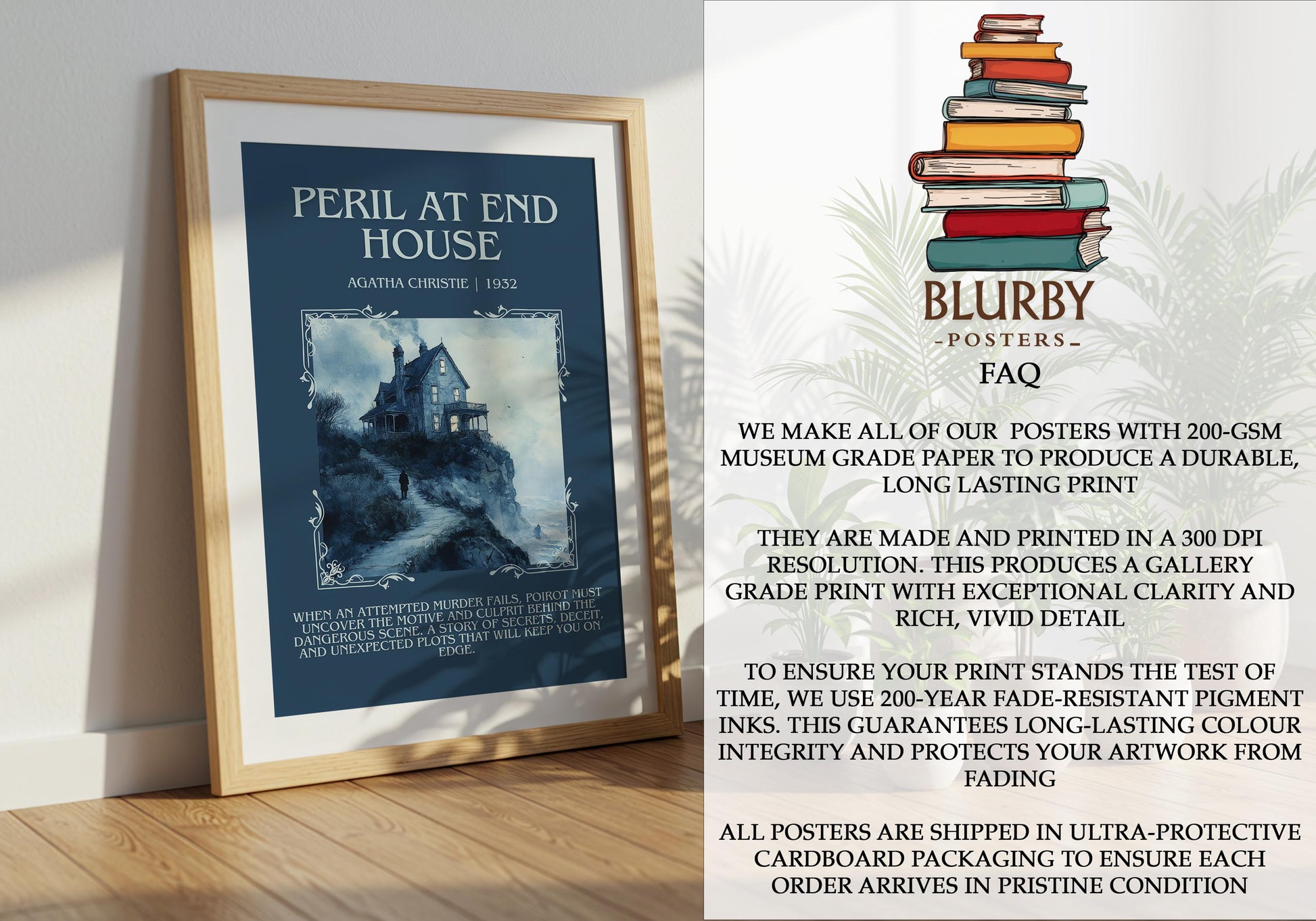 Peril At End House by Agatha Christie | Descriptive Book Poster | Blurby