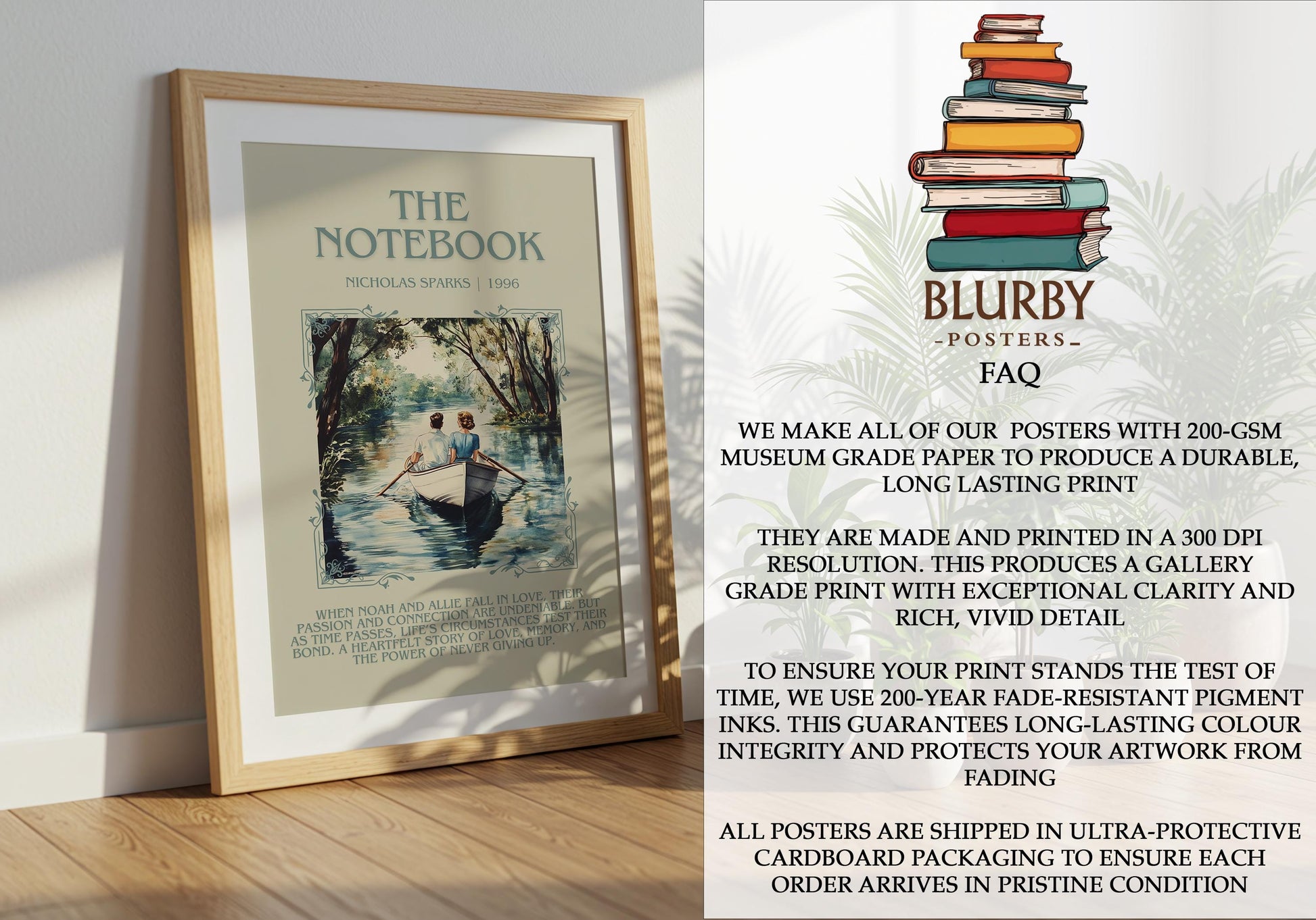 The Notebook by Nicholas Sparks | Descriptive Book Poster | Blurby