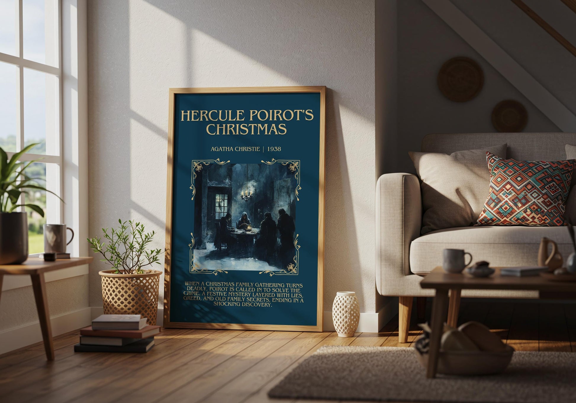 Hercule Poirot's Christmas by Agatha Christie | Descriptive Book Poster | Blurby